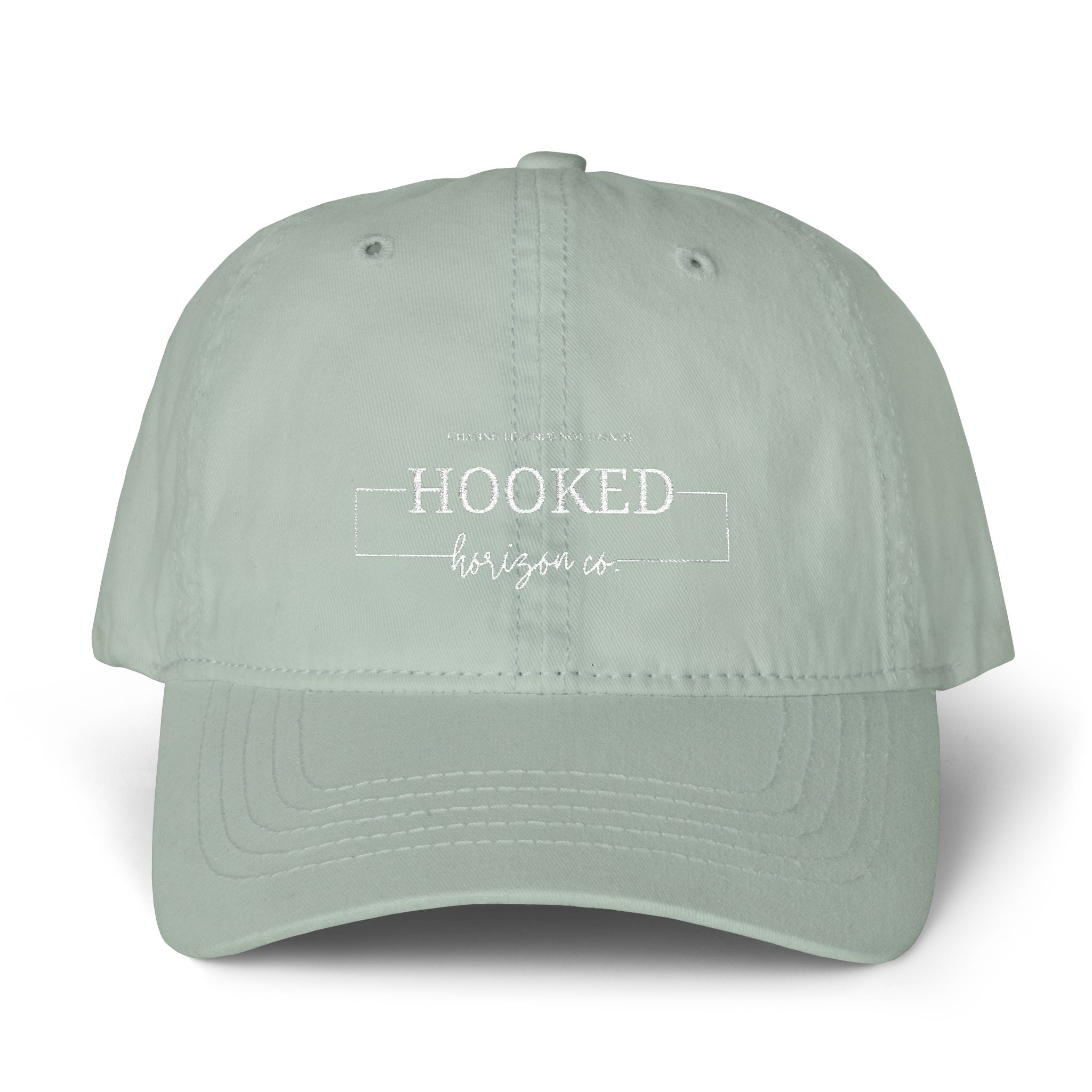 Chasing Legends Not Trends — Hooked Horizon Co. Women's Pigment-Dyed Cap with Fashion Undervisor (Embroidery), Multiple Color/ Lining Variations