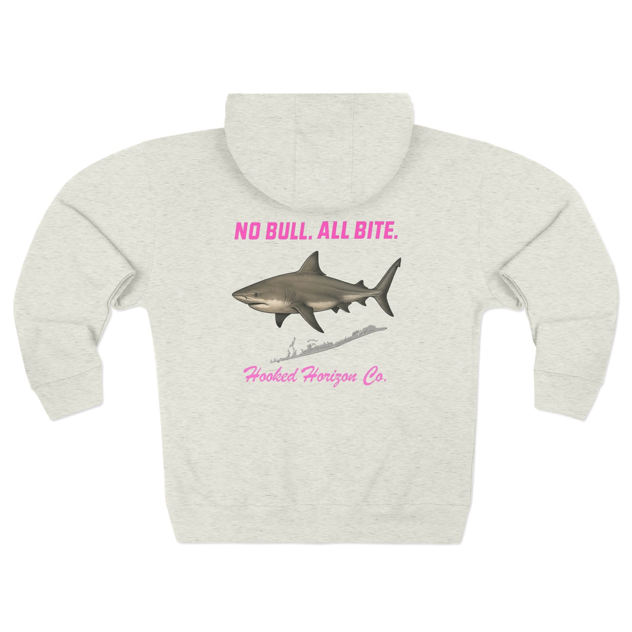 Siesta Key Bull Shark Tee Deep Drift Hooked Horizon C. No Bull All BiteUnisex Zip Hoodie for Ocean Lovers, Nautical Fashion, Cool Weather Gear, Everyday Comfort, Perfect Gift