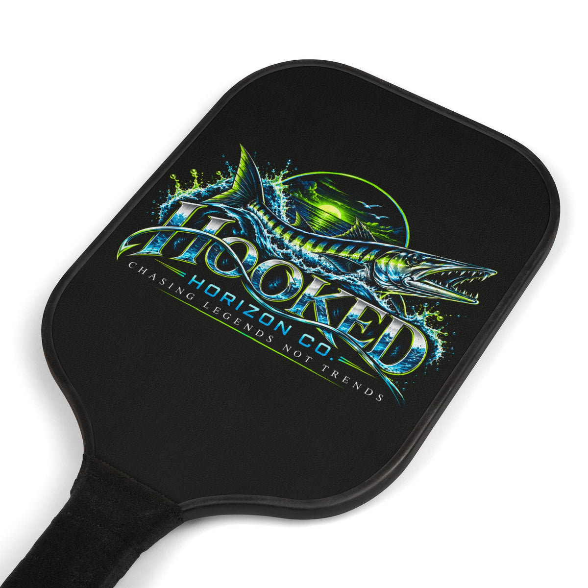 Lime Green Barracuda " Chasing Legends Not Trends "— Hooked Horizon Co. Pickleball Kit