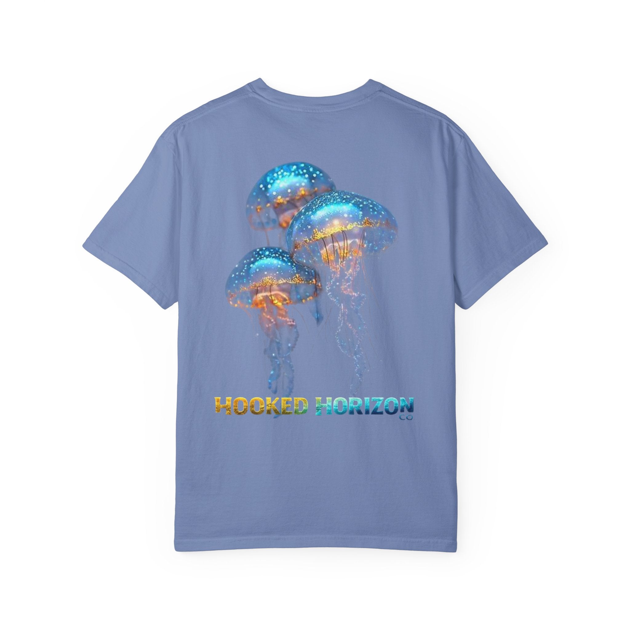 Jelly Fish Hooked Horizon Co. — Deep Drift Fishing Graphicishing Tee for Angler Lovers, Shark Lovers, Ocean Tee