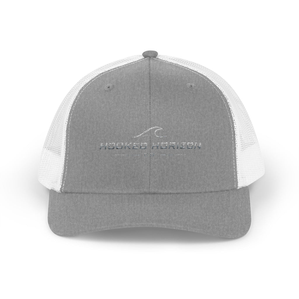 Wave Hooked Horizon Trucker Cap — Embroidered Fishing Snapback