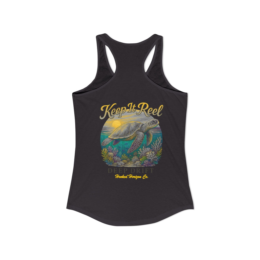 Turtle " Keep It Reel" Deep Drift– Hooked Horizon Co. Gifts for Ocean Lovers, Nautical Fashion, Everyday Comfort, Perfect Gift for Her