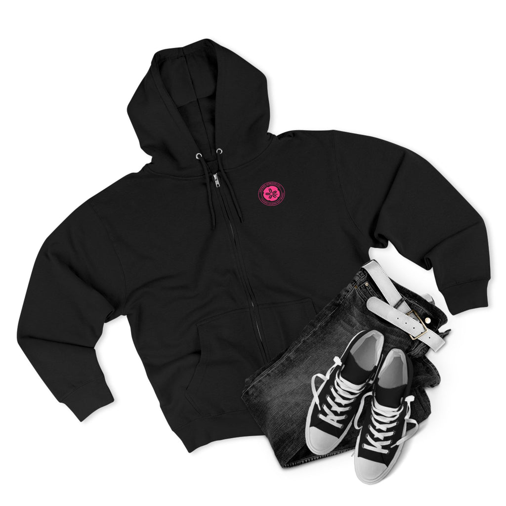 Pink Sand Dollar Tropical Flower Logo— Hooked Horizon Co. Zip-Up Hoodie