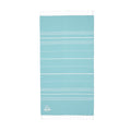 Hooked Horizon Co.  Classic Logo Cali Embroidered Stripe Throw Blanket — Lightweight Fringe Beach & Patio Blanket