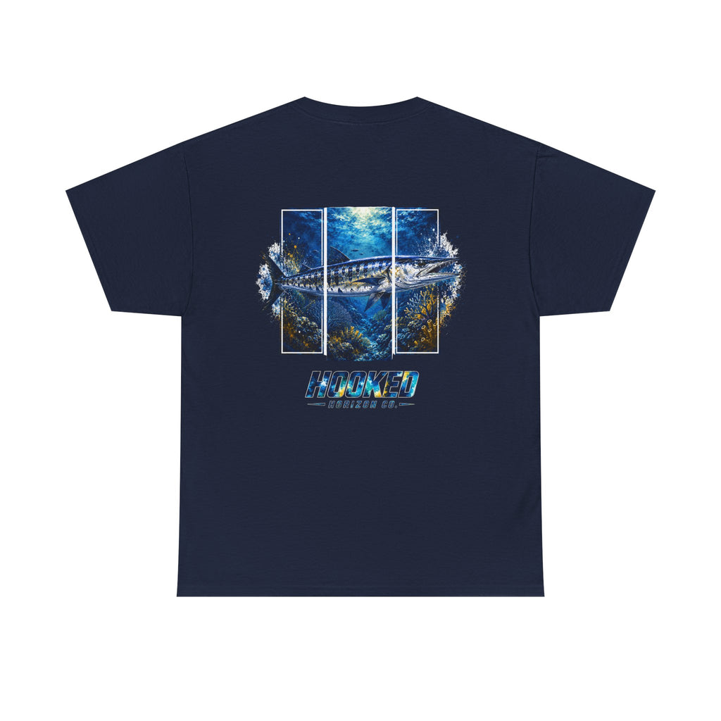 Barracuda Hooked Horizon Co Tee—Ocean Graphic Tee — "Beloved" Ray Design