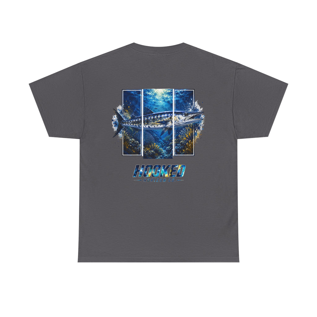 Barracuda Hooked Horizon Co Tee—Ocean Graphic Tee — "Beloved" Ray Design