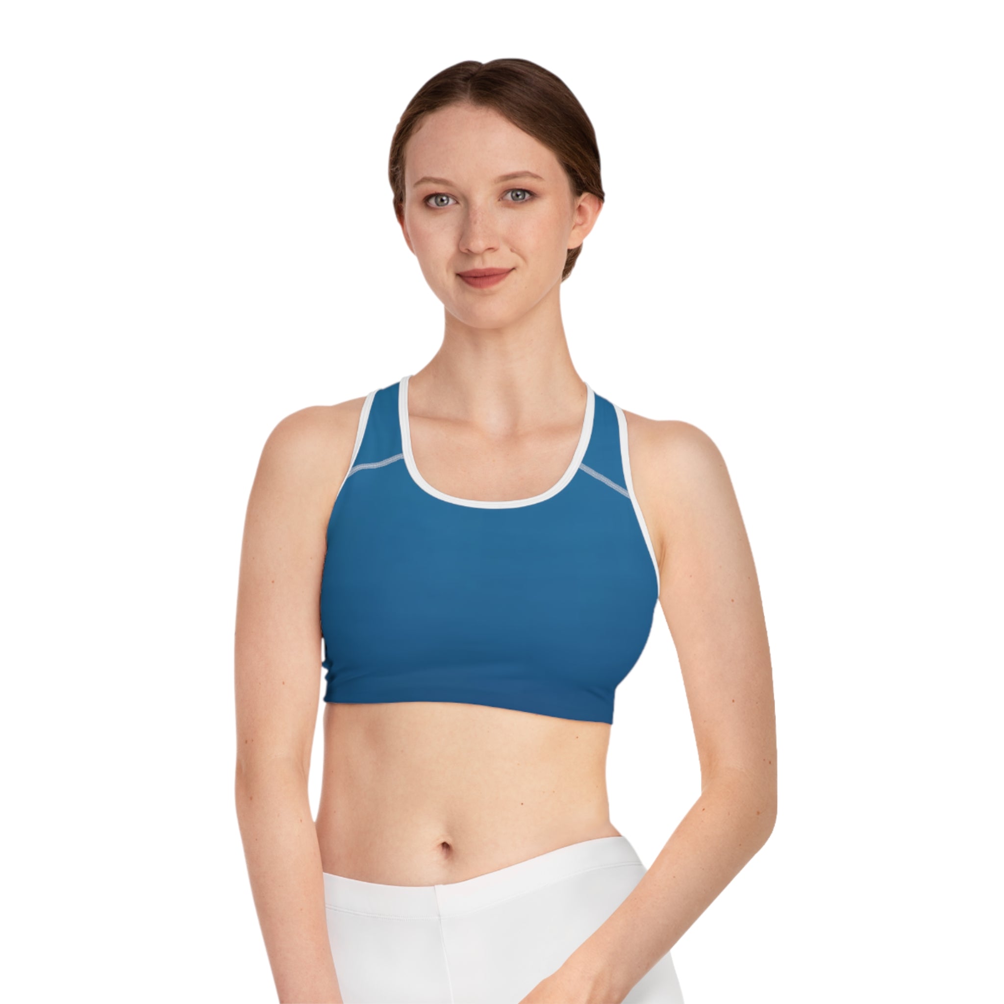 Ocean Blue Deep Drift Hooked Horizon Co. Stylish Sports Bra for Active Women, Workout Top, Gym Essential, Fitness Apparel, Athleisure Wear, Yoga Gear