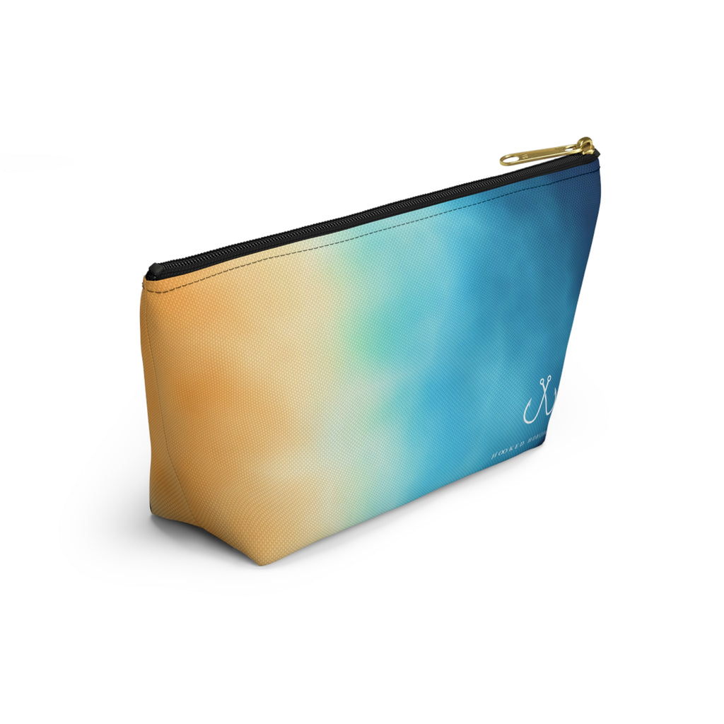 Bright Ombre Costal Vibes– Hooked Horizon Co Vibrant Gradient Accessory Pouch | Makeup Bag, Travel Organizer, Gift for Her, Beach Essentials, Stylish Storage