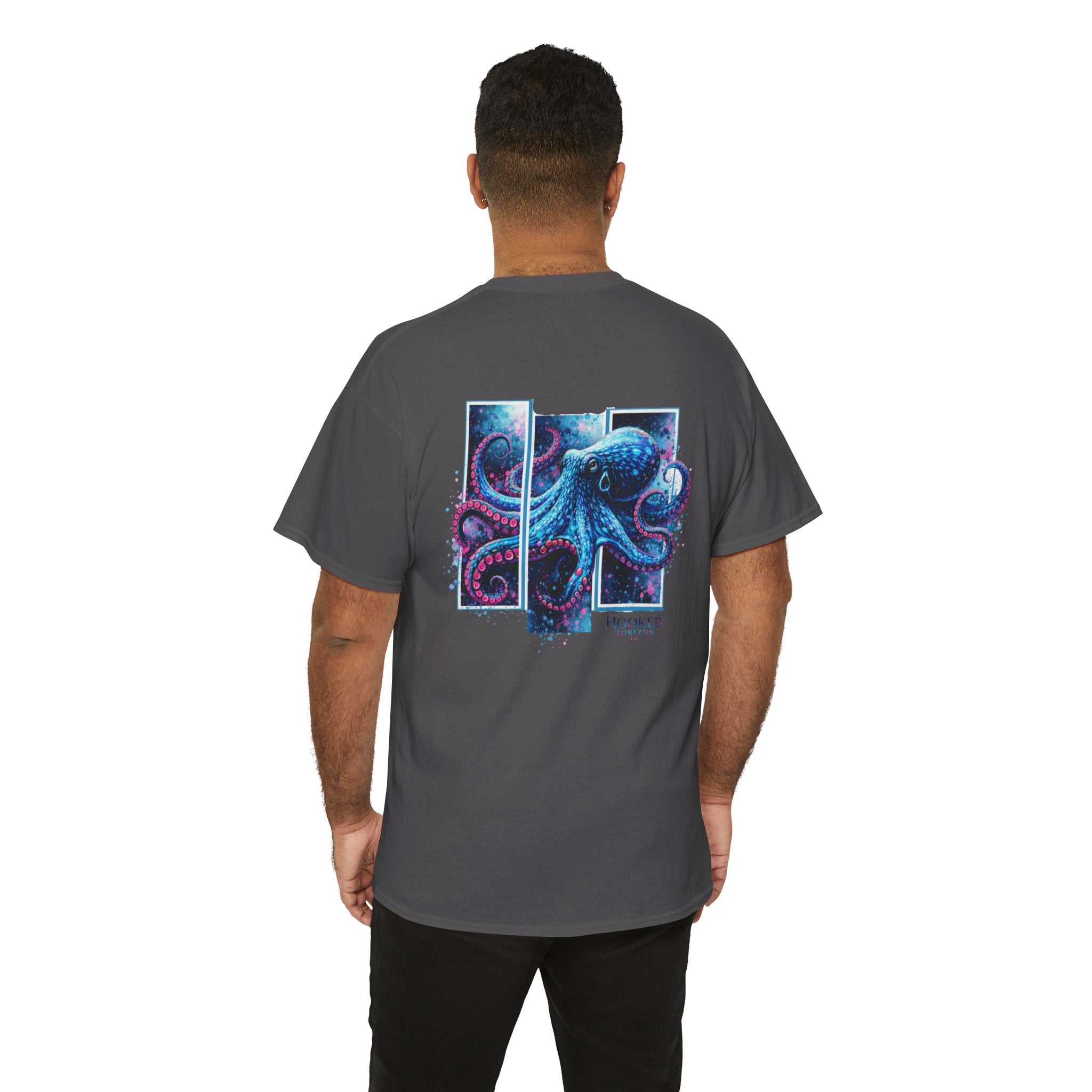 Octopus Hooked Horizon Co Tee—Ocean Graphic Tee — "Beloved" Ray Design