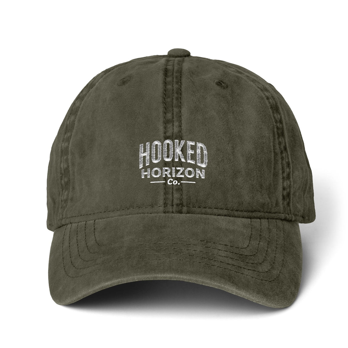 Hooked Horizon Co. — Multiple Color/Lining Variations Women's Pigment-Dyed Cap with Fashion Undervisor (Embroidery)