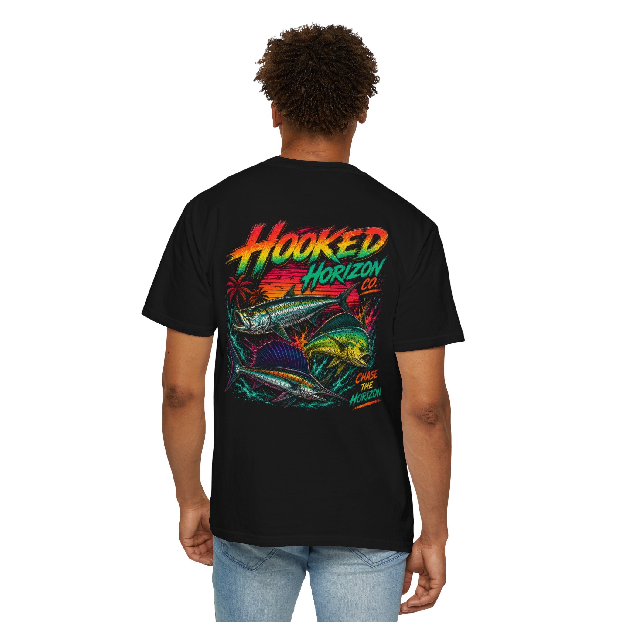 Retro 80s Tripple Fish Fishing Tee — Hooked Horizon Co.  Angler Gifts Ocean Lover Gifts