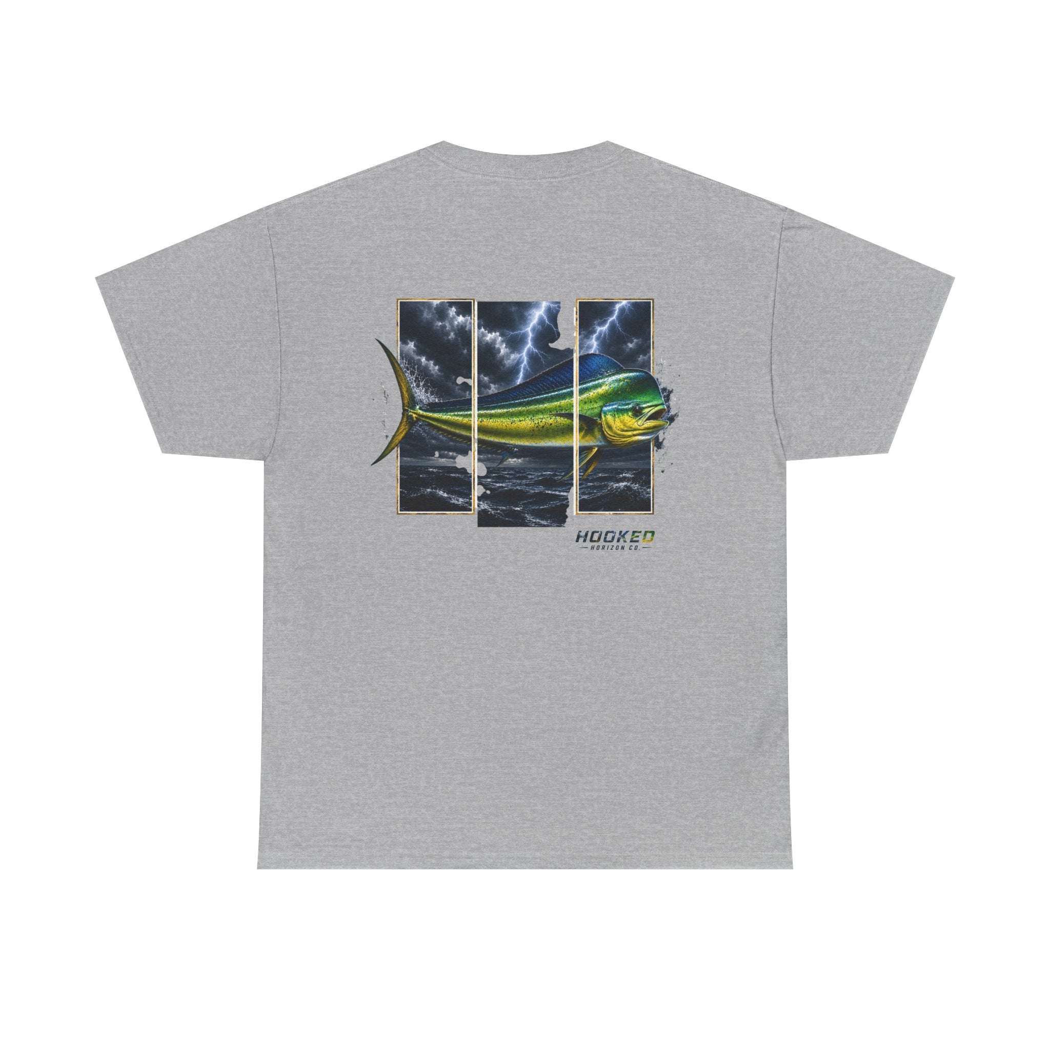 Mahi Mahi Hooked Horizon Co Tee—Ocean Graphic Tee — "Beloved" Ray Design