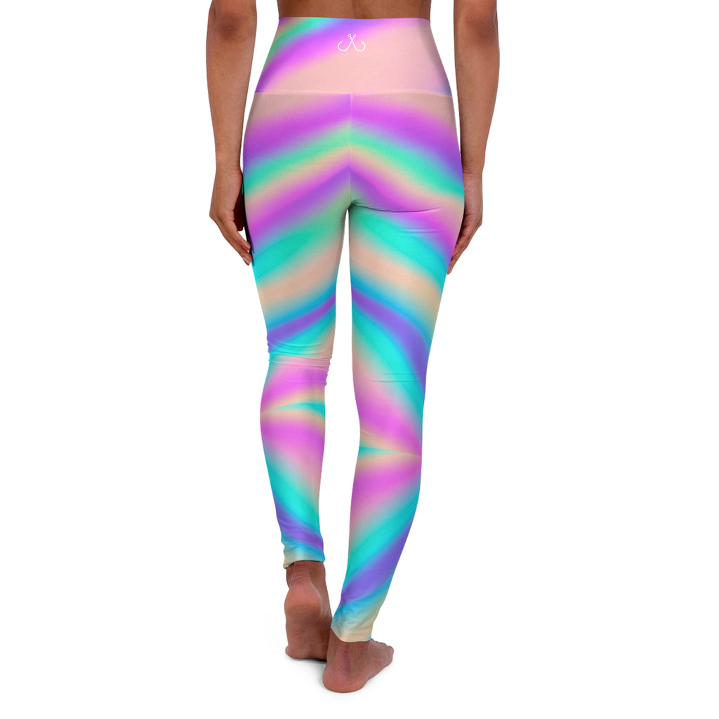 Rainbow High Waisted Yoga Leggings - Purple, Comfortable Activewear, Fitness Pants, Ideal for Gym, Yoga, and Weekend Brunch