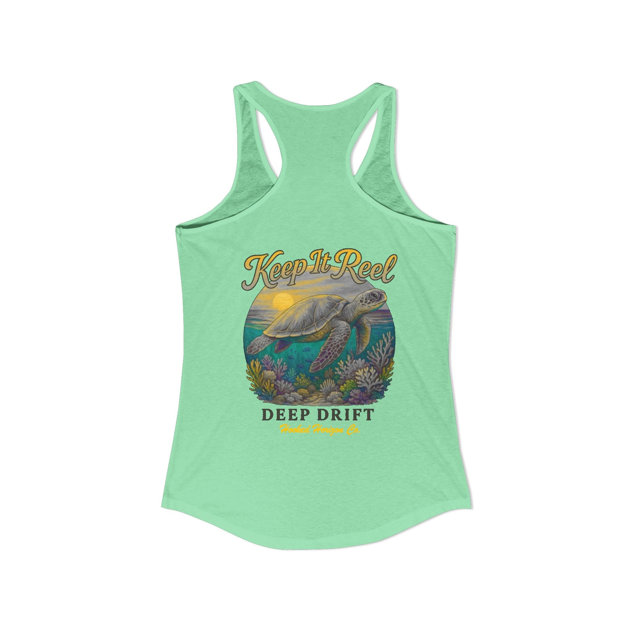 Turtle " Keep It Reel" Deep Drift– Hooked Horizon Co. Gifts for Ocean Lovers, Nautical Fashion, Everyday Comfort, Perfect Gift for Her