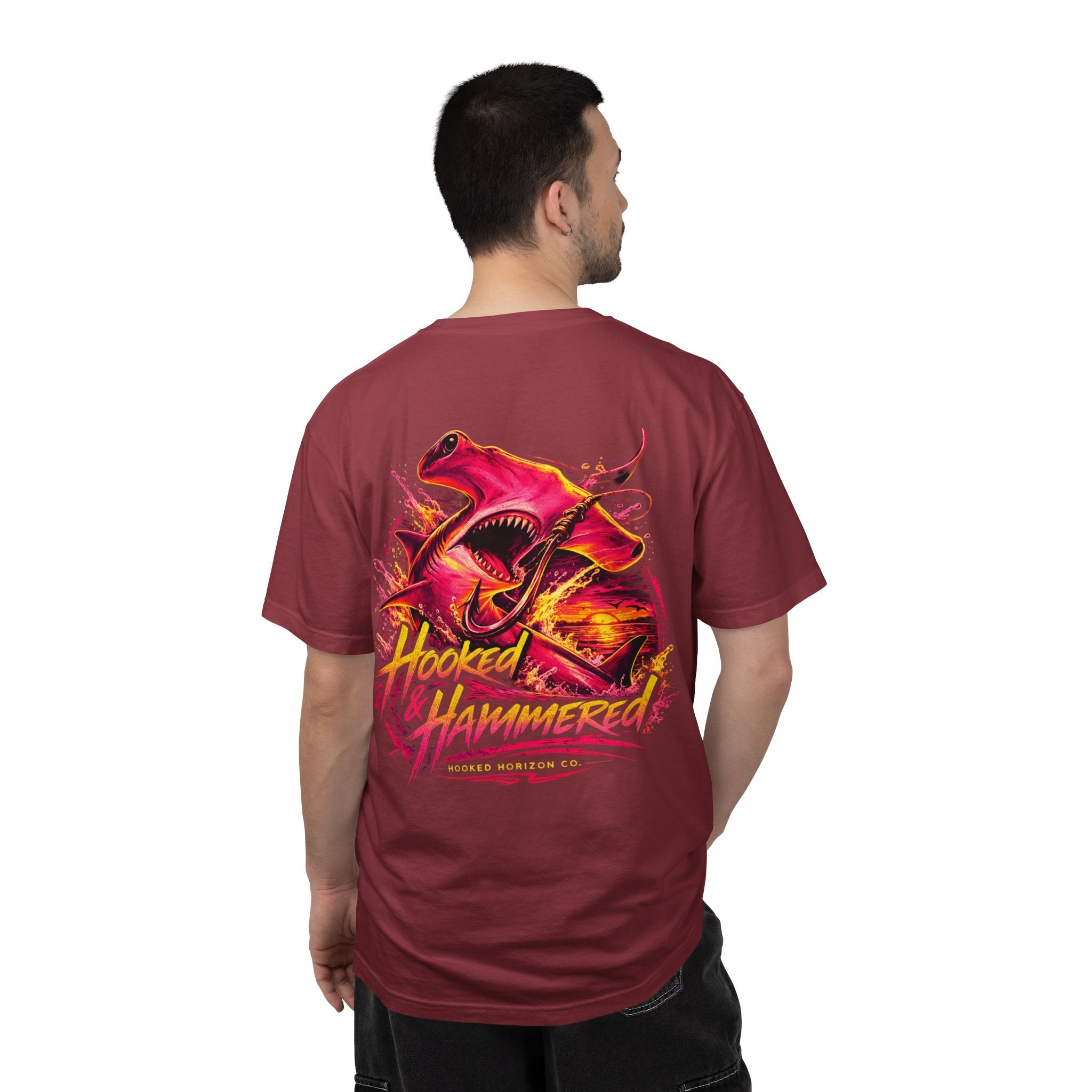 Hooked & Hammered Fishing T-shirt, Hooked Horizon Co, Angler Gifts, Shark Lovers