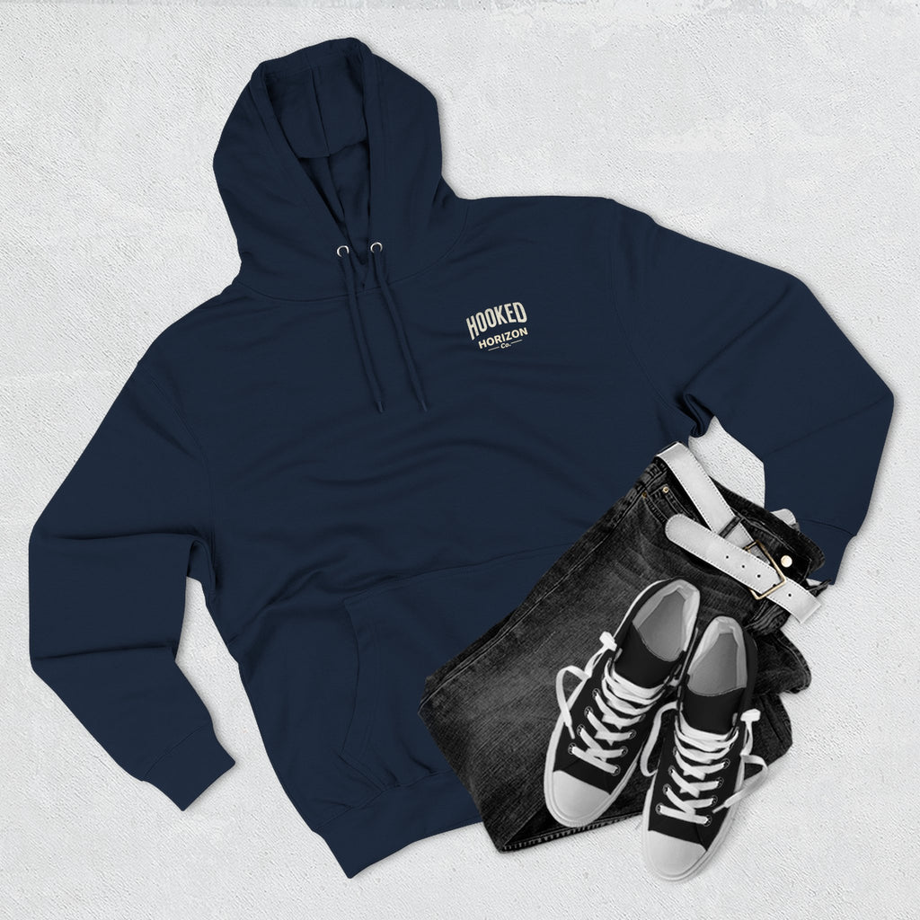 Fishing Charter T-Shirt— Hooked Horizon Hoodie — Fishing Boat Graphic Pullover