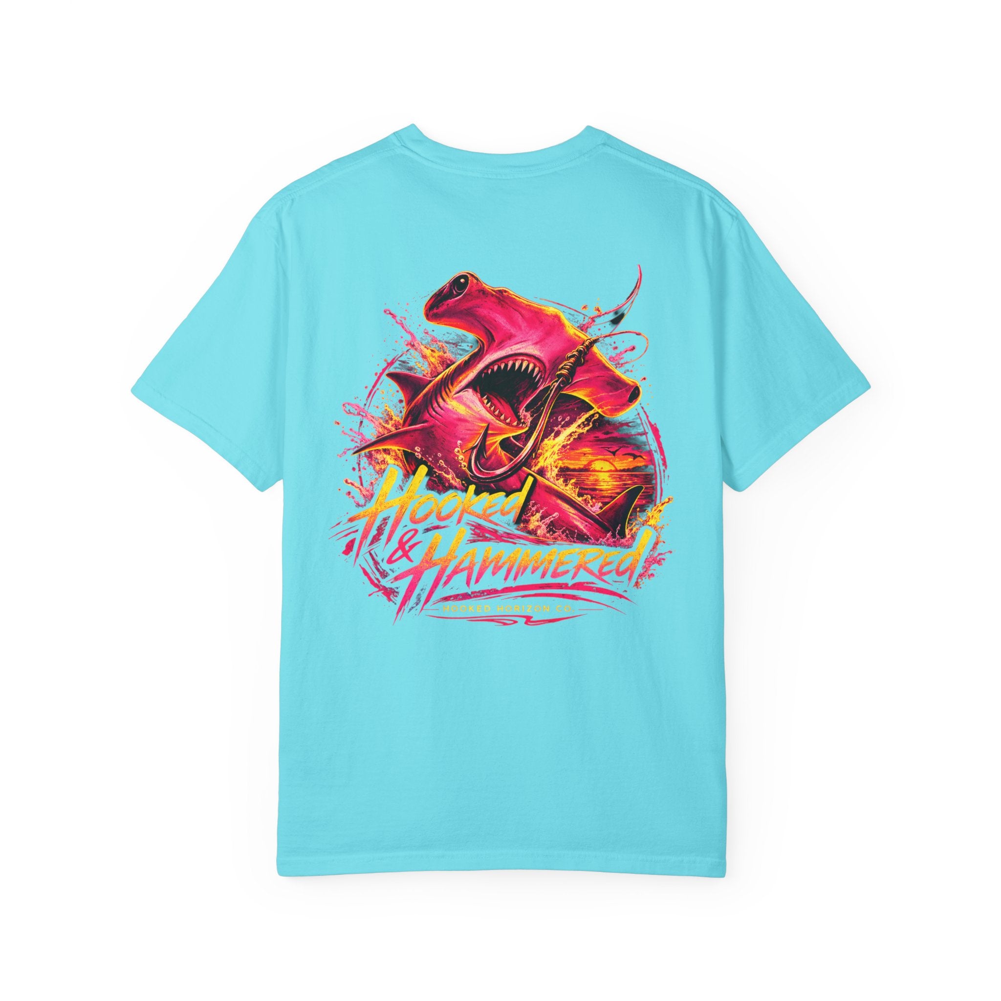 Hooked & Hammered Fishing T-shirt, Hooked Horizon Co, Angler Gifts, Shark Lovers