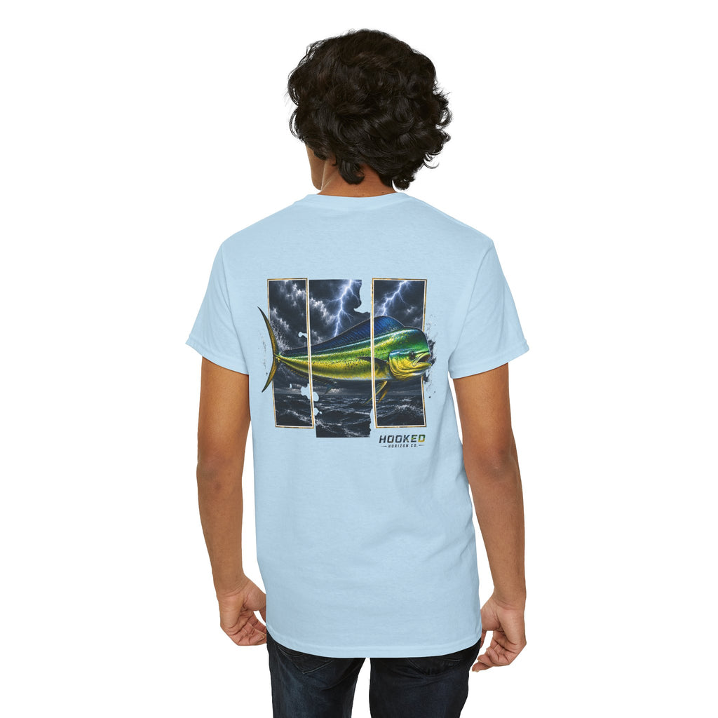 Mahi Mahi Hooked Horizon Co Tee—Ocean Graphic Tee — "Beloved" Ray Design
