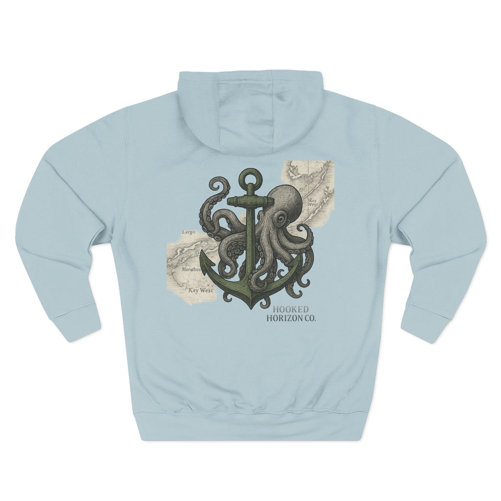 Octopus & Anchor Deep Drift — Hooked Horizon Co. Neon Fishing Hoodie – "Chase the Horizon, Hook the Legend" Graphic