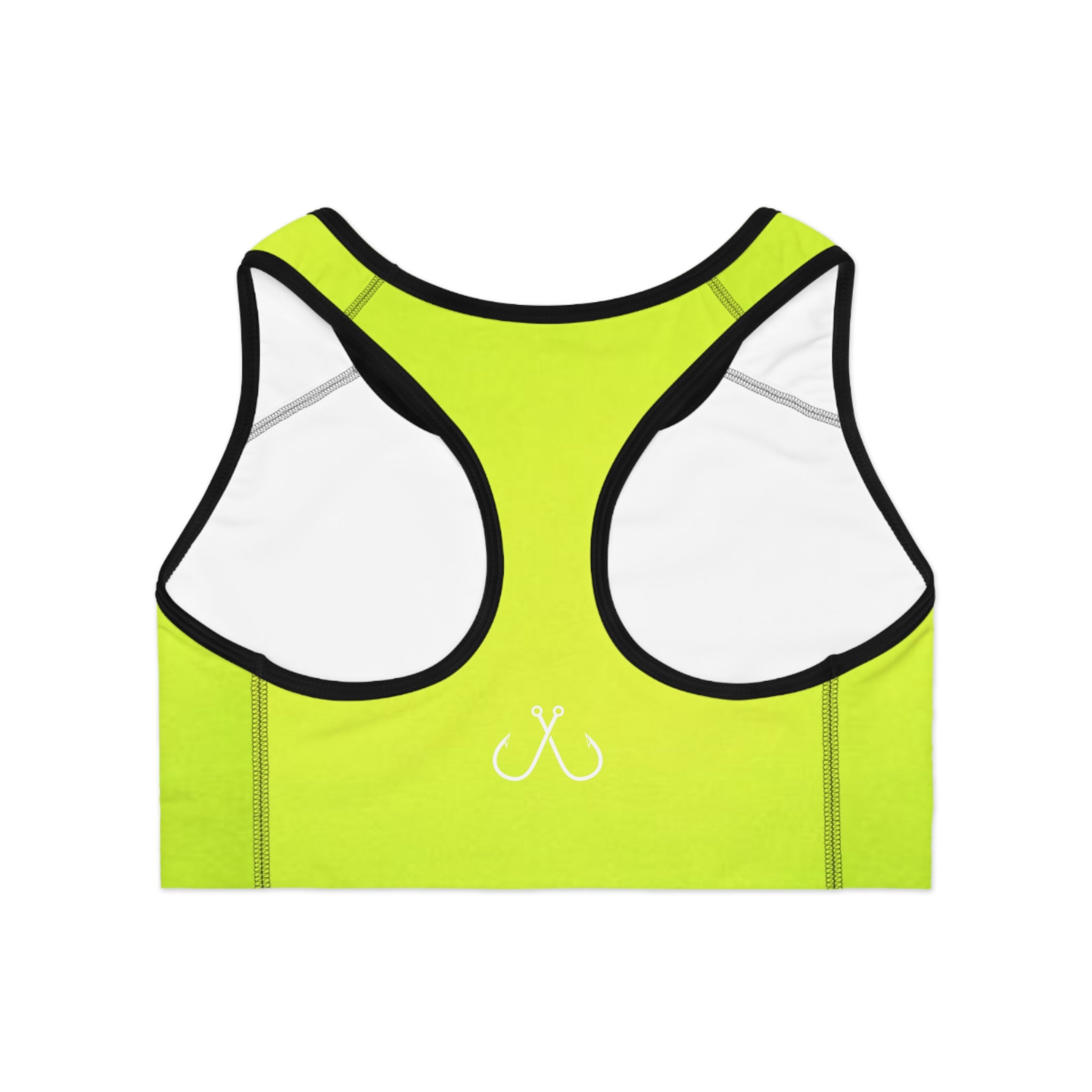 Lime Green Deep Drift Hooked Horizon Co. Stylish Sports Bra for Active Women, Workout Top, Gym Essential, Fitness Apparel, Athleisure Wear, Yoga Gear