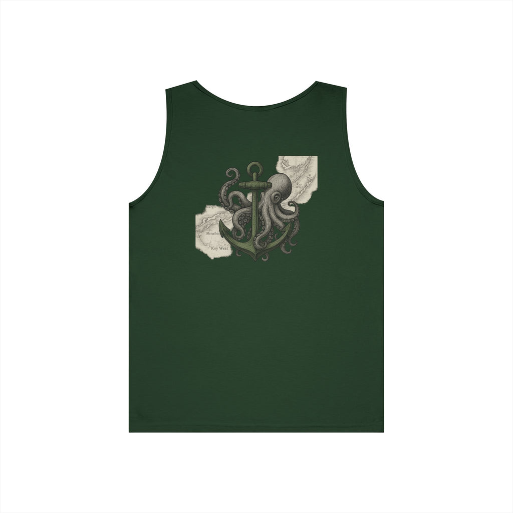 Octopus & Anchor Deep Drift Octopus Graphic Tank Top, Summer Beach Wear, Unisex Tank, Gift for Ocean Lovers, Nautical Tees, Camping Apparel
