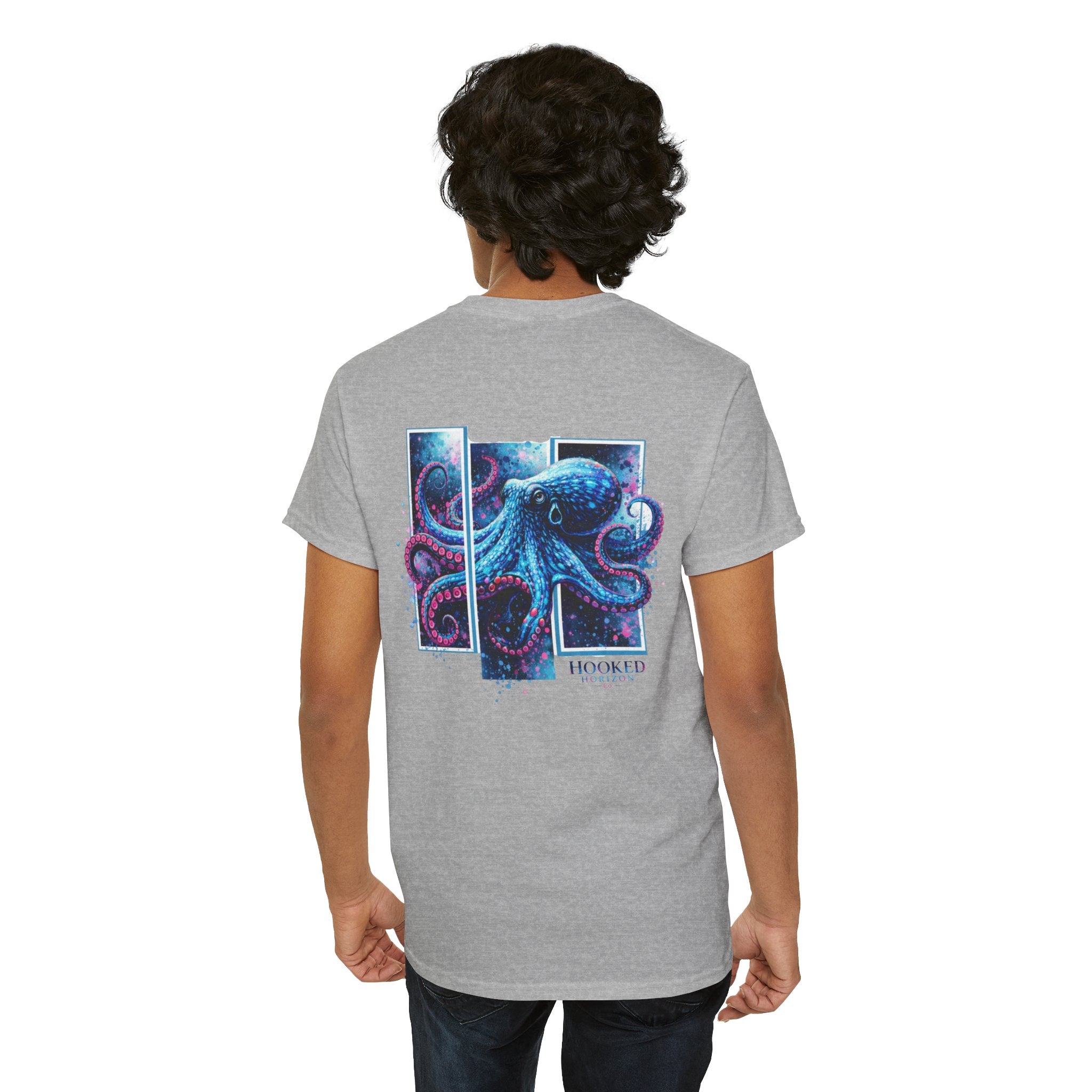 Octopus Hooked Horizon Co Tee—Ocean Graphic Tee — "Beloved" Ray Design