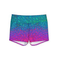 Rainbow Parrot Fish Inspired Ombre Yoga Shorts — Women's High-Waist Polyester Activewear