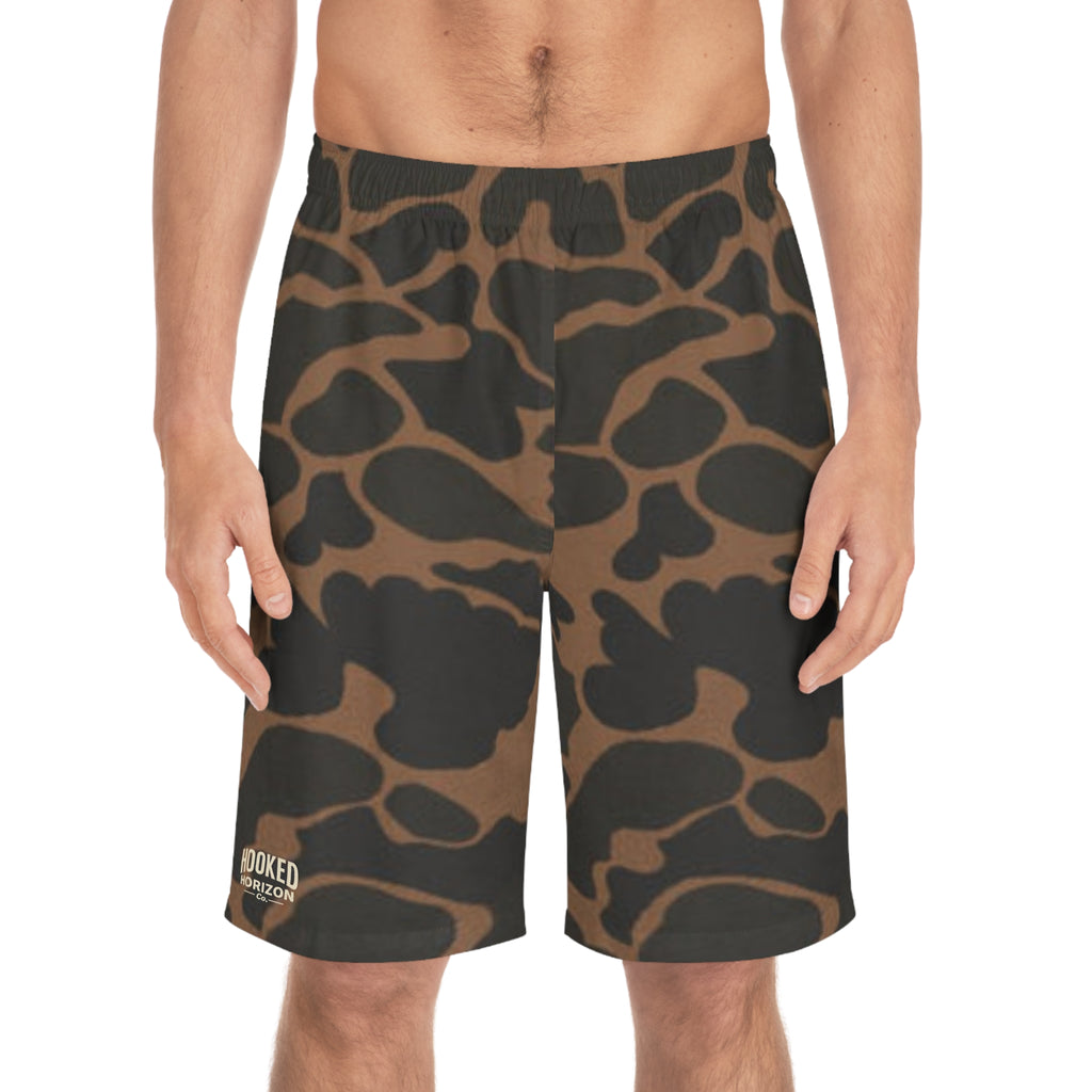 Duck Camo-Inspired Board Shorts, Swimwear for Beach Days, Summer Vacations, Pool Parties, Surfing Attire, Water Sports