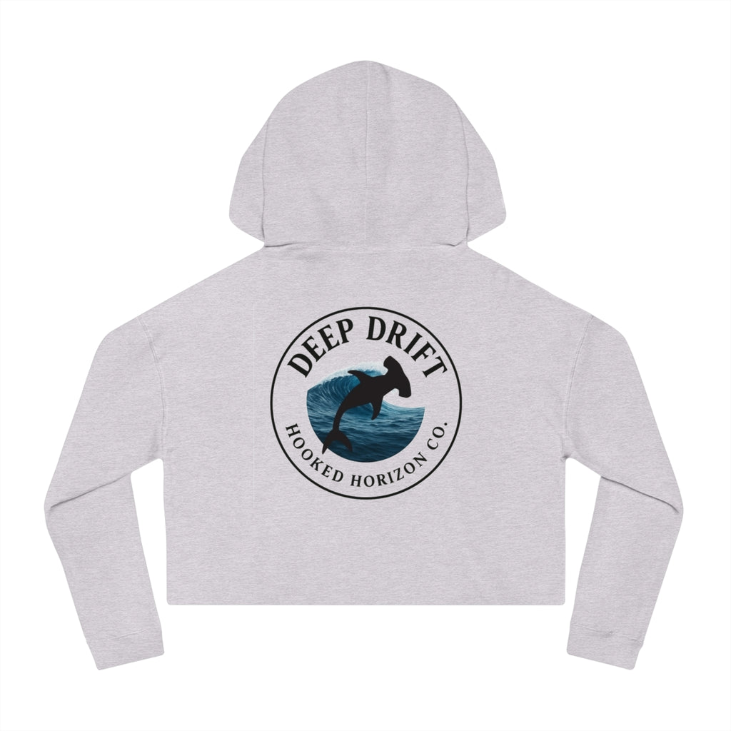 Hammer Head Shark Cropped Hoodie — Deep Drift Fishing Graphic