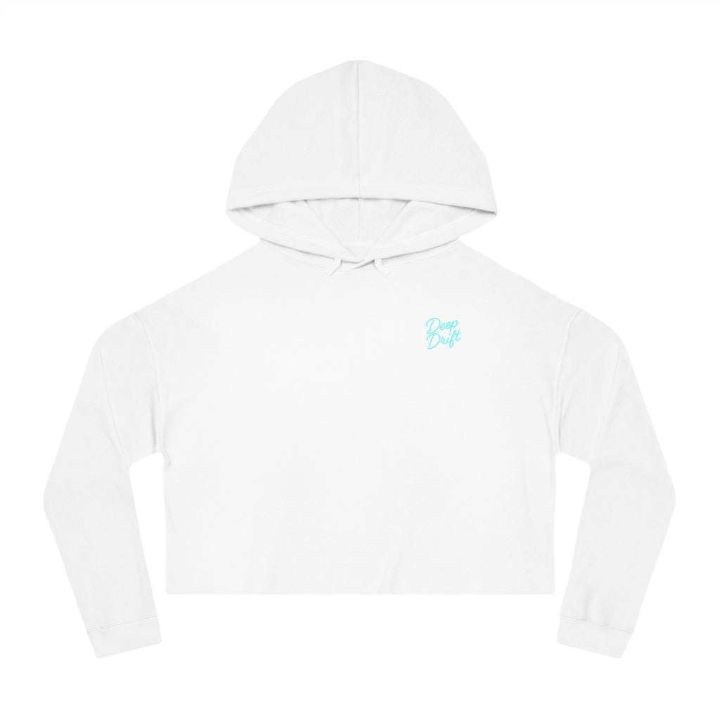 Sea Turtle Cropped Hoodie — "Deep Drift" Hooked Horizon Co. Fishing Graphic