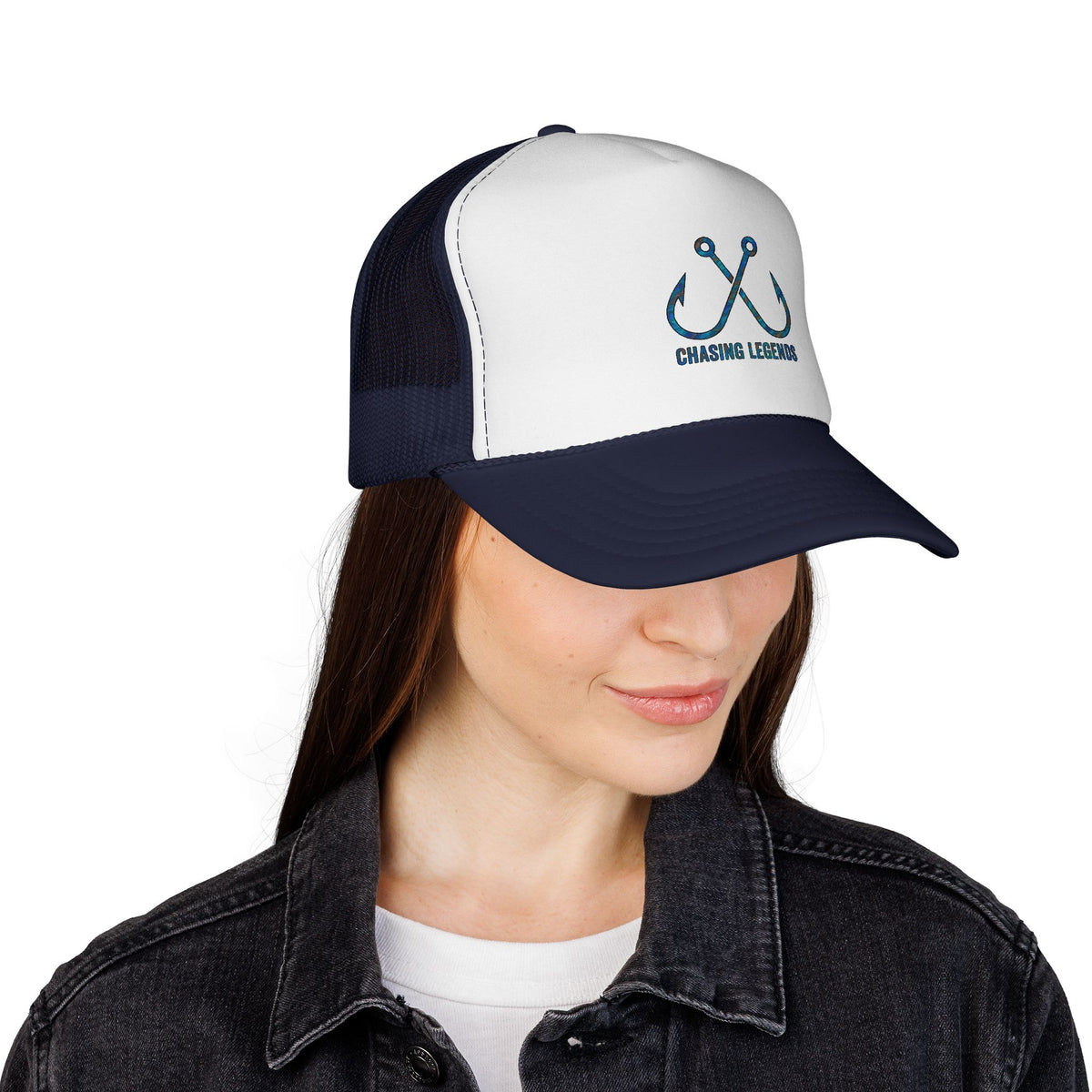 Trucker Cap — 'Chasing Legends' Fishing Hooks Logo