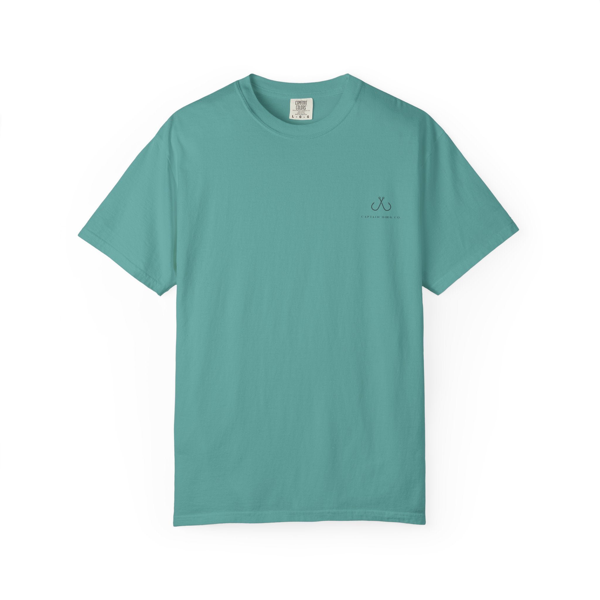 Deep Drift Fishing T-Shirt - Green & Blue Fishing Tee for Angler Lovers, Hammer Head Shark, Ocean Tee