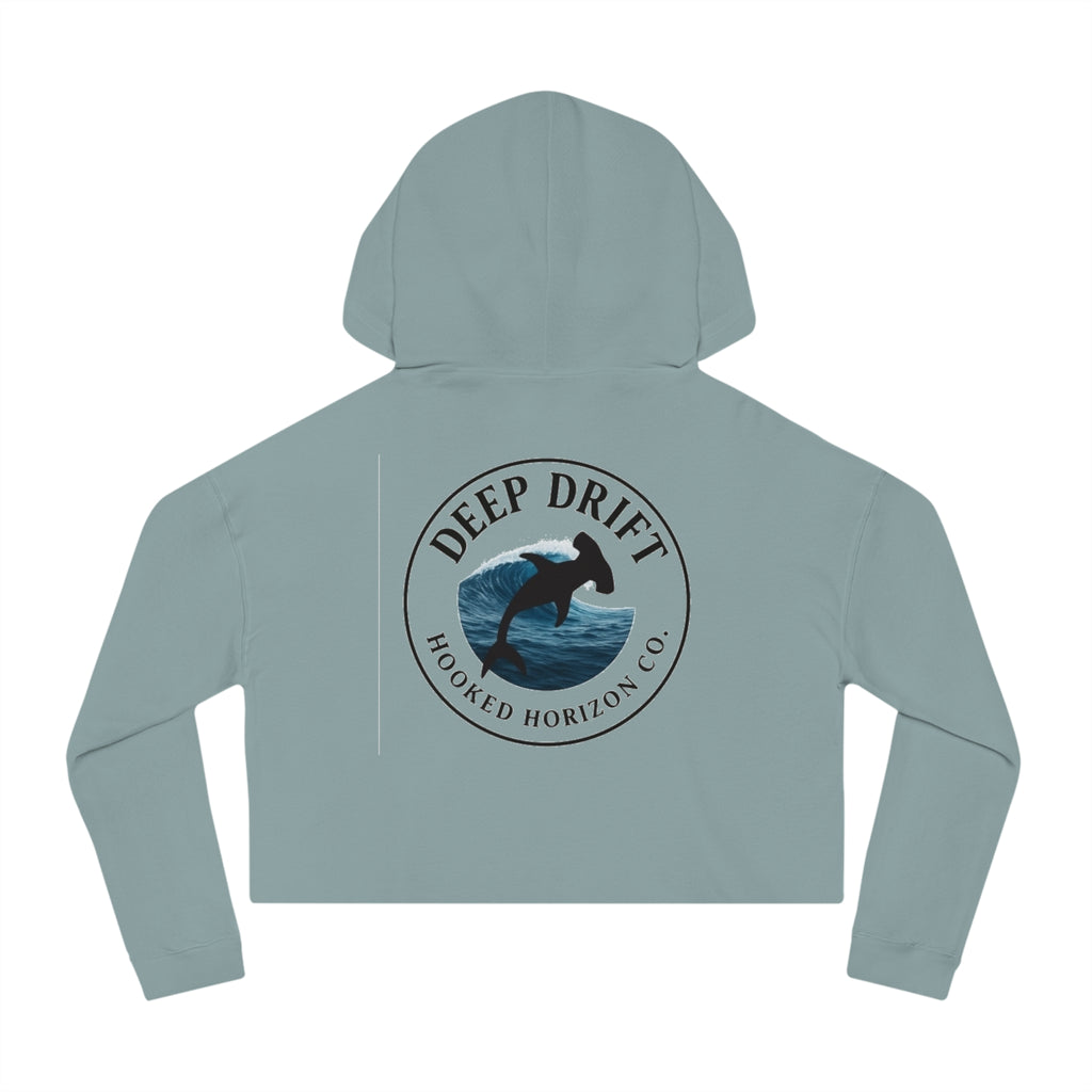 Hammer Head Shark Cropped Hoodie — Deep Drift Fishing Graphic