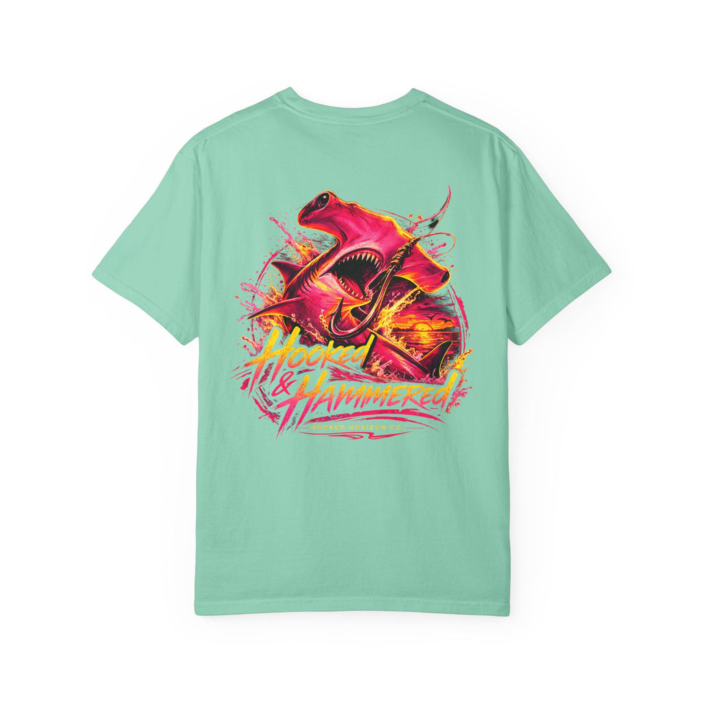 Hooked & Hammered Fishing T-shirt, Hooked Horizon Co, Angler Gifts, Shark Lovers