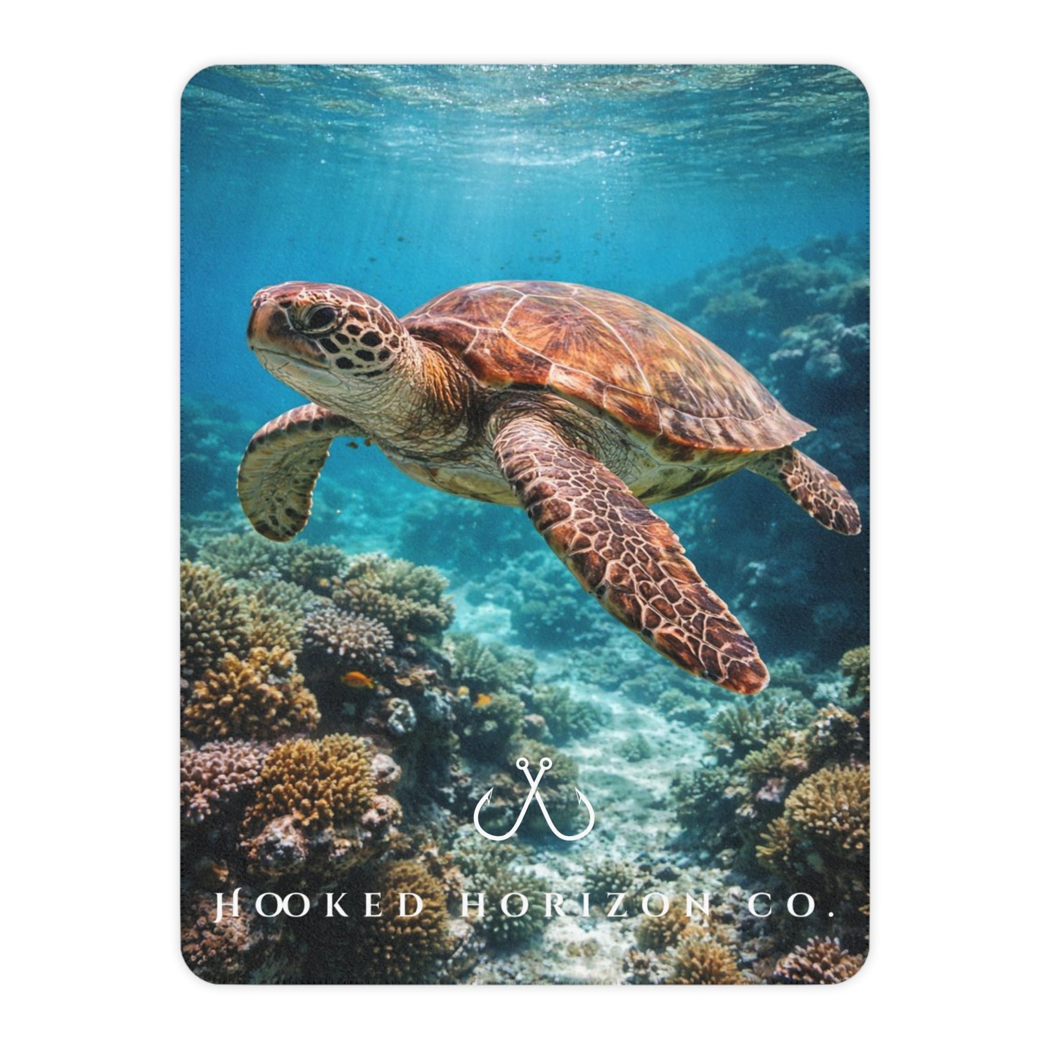 Sea Turtle Sherpa Blanket — Coastal Ocean Photography Throw
