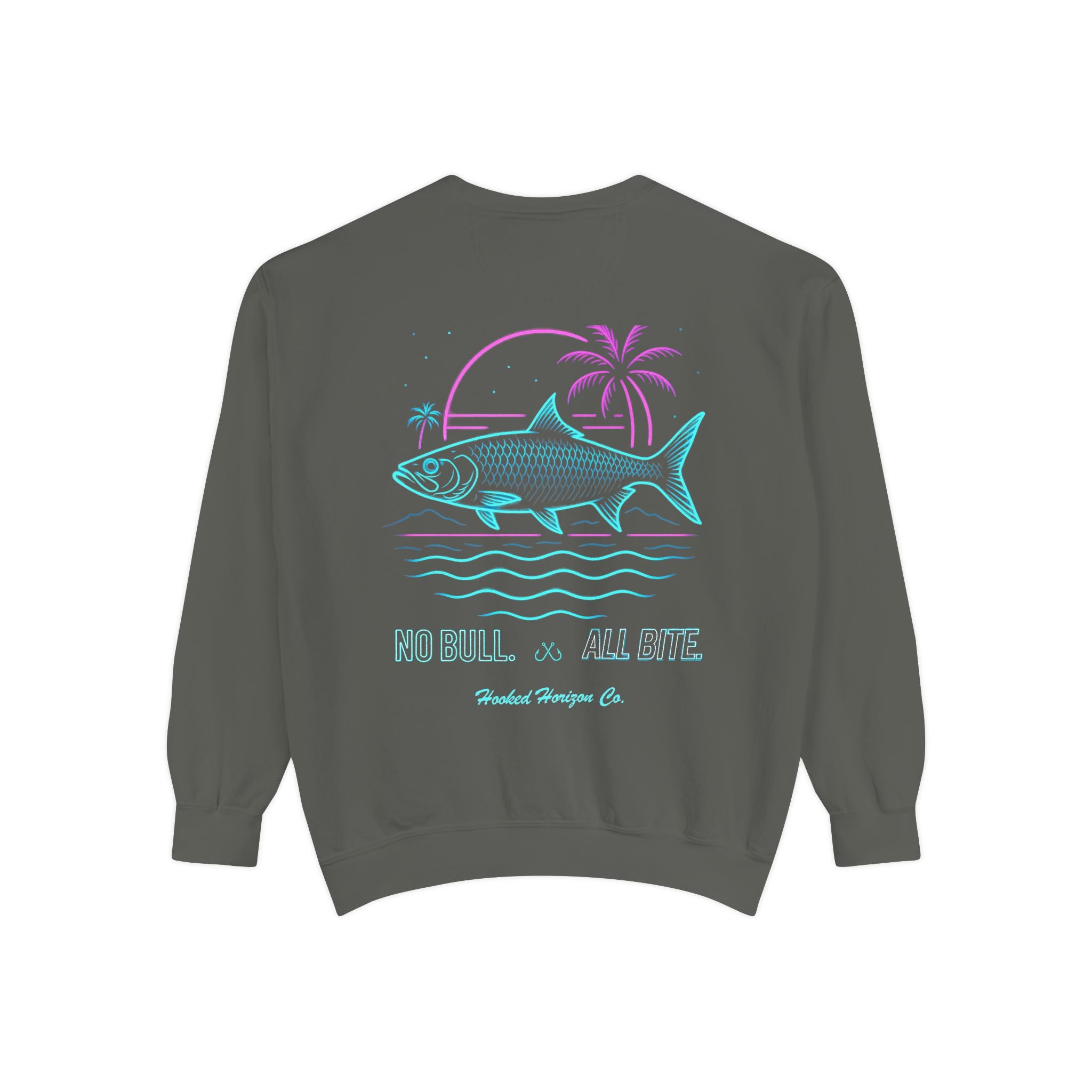 Vintage vibes Neon Tarpon Sweatshirt– Hooked Horizon Co. Ocean apparel, Gifts for Him & Her, Ocean Conservation, Soft Unisex Garment-Dyed Sweatshirt
