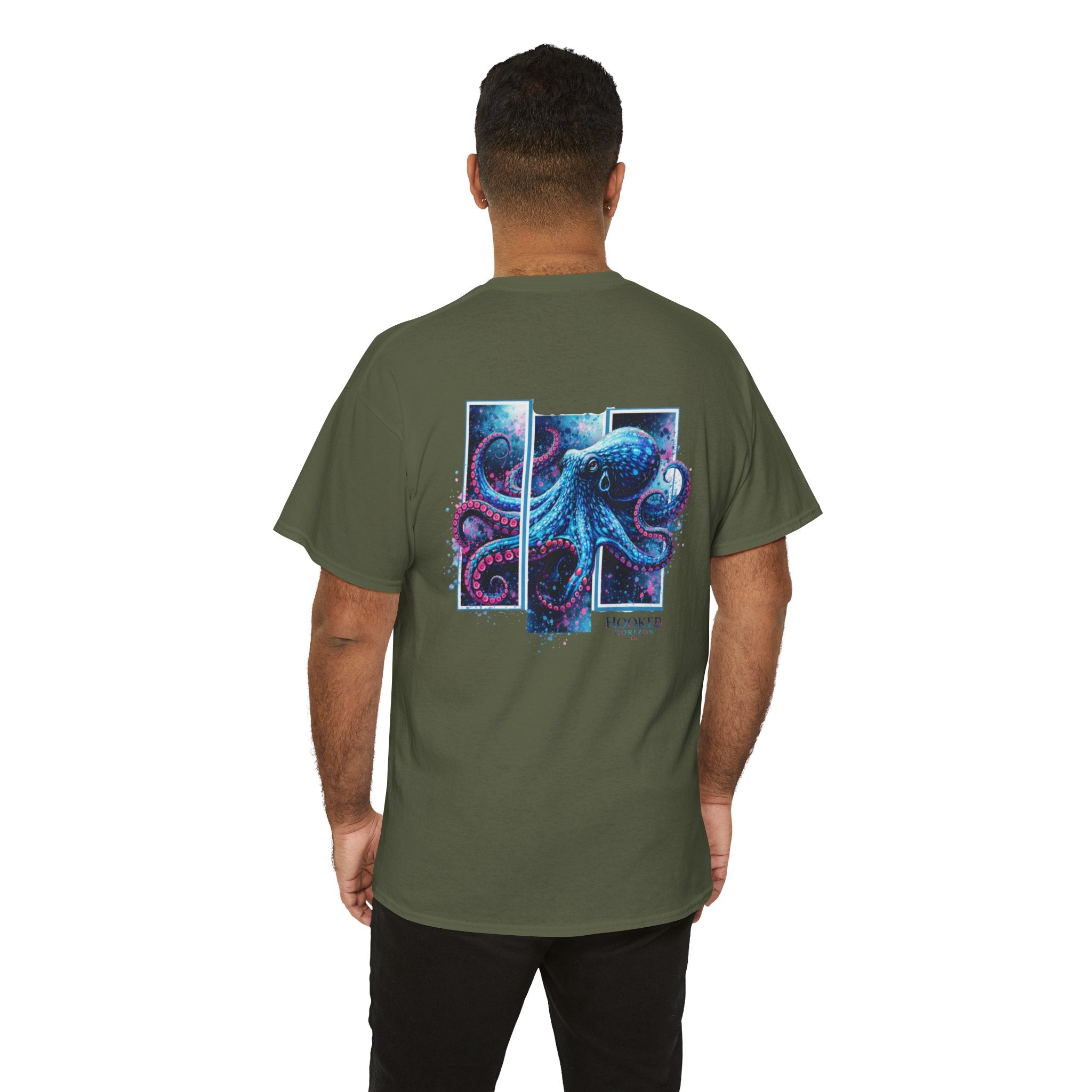 Octopus Hooked Horizon Co Tee—Ocean Graphic Tee — "Beloved" Ray Design