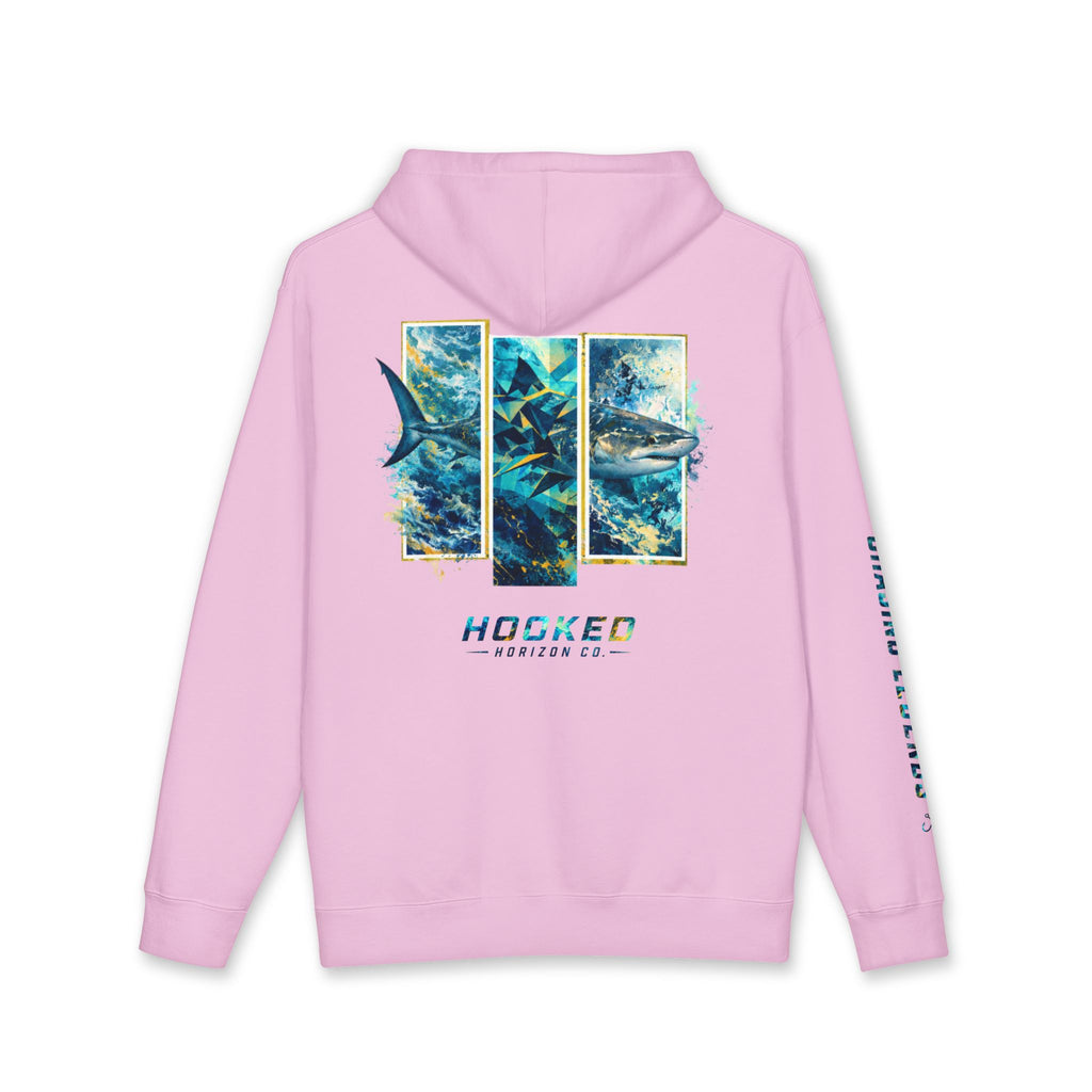 Bull Shark Hoodie Hooked Horizon Co. — Fishing Back Graphic Hoodie, Multiple Color Variations