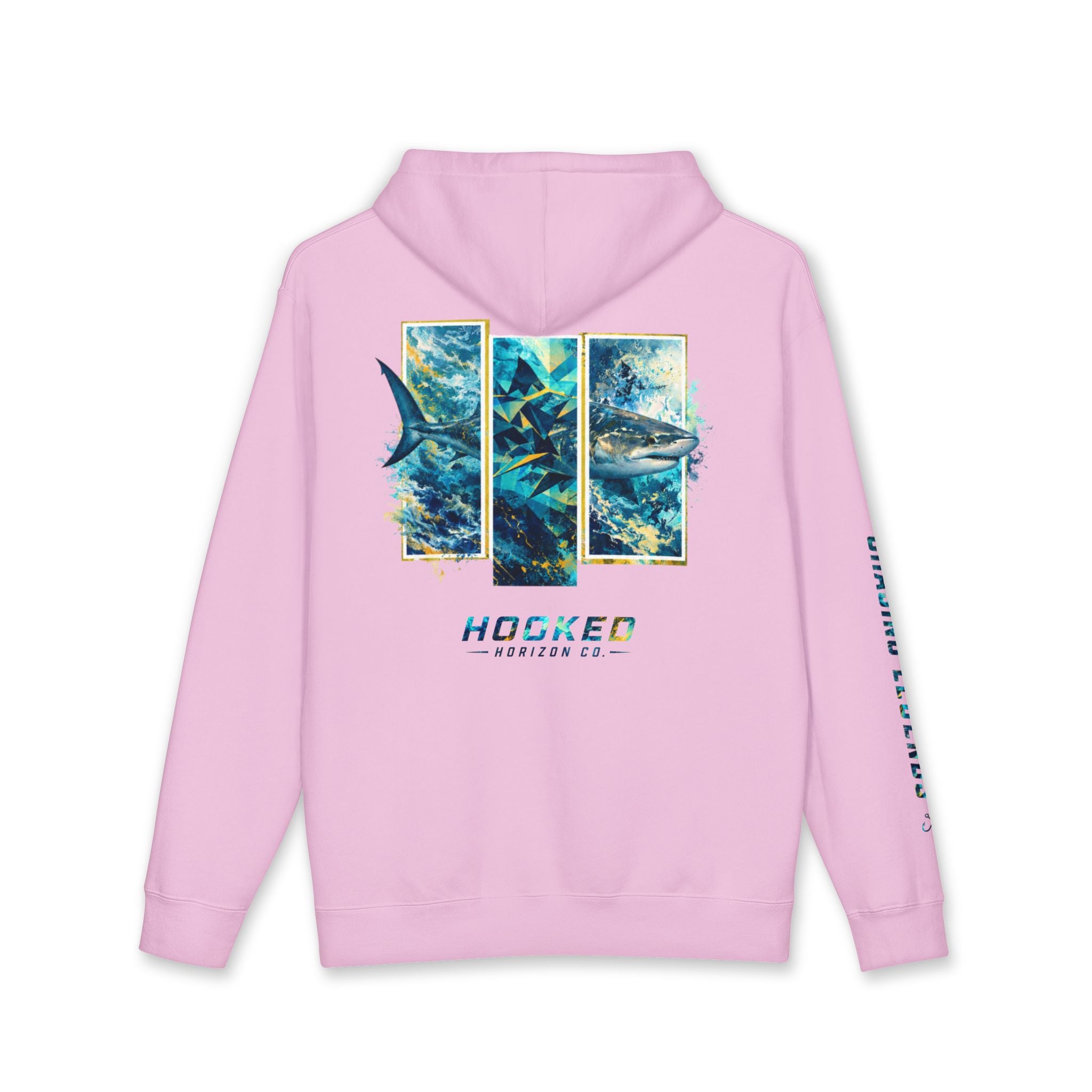 Bull Shark Hoodie Hooked Horizon Co. — Fishing Back Graphic Hoodie, Multiple Color Variations
