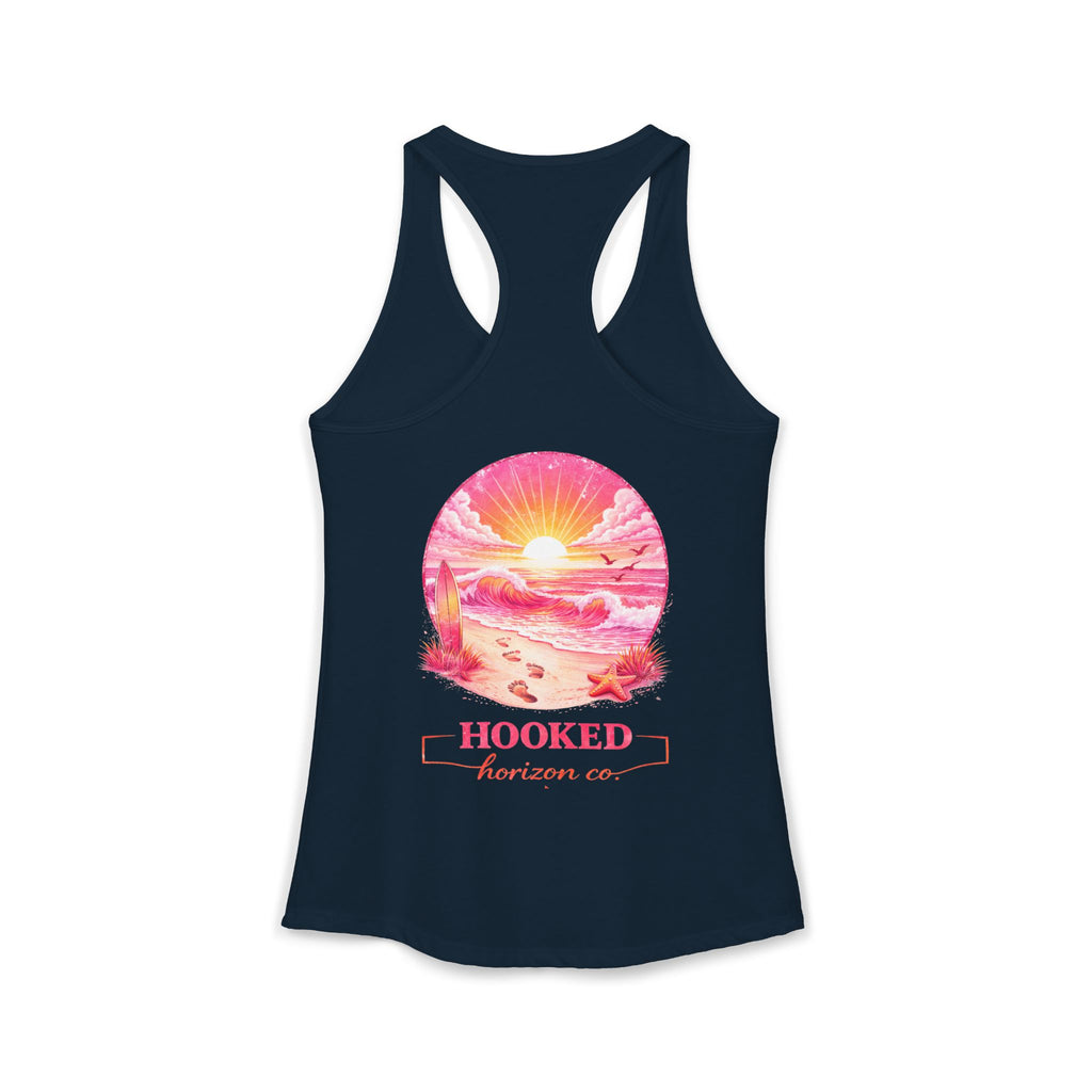 Pink Sunset Hooked Horizon Co. Tank– Gifts for Ocean Lovers, Nautical Fashion, Everyday Comfort, Perfect Gift for Her