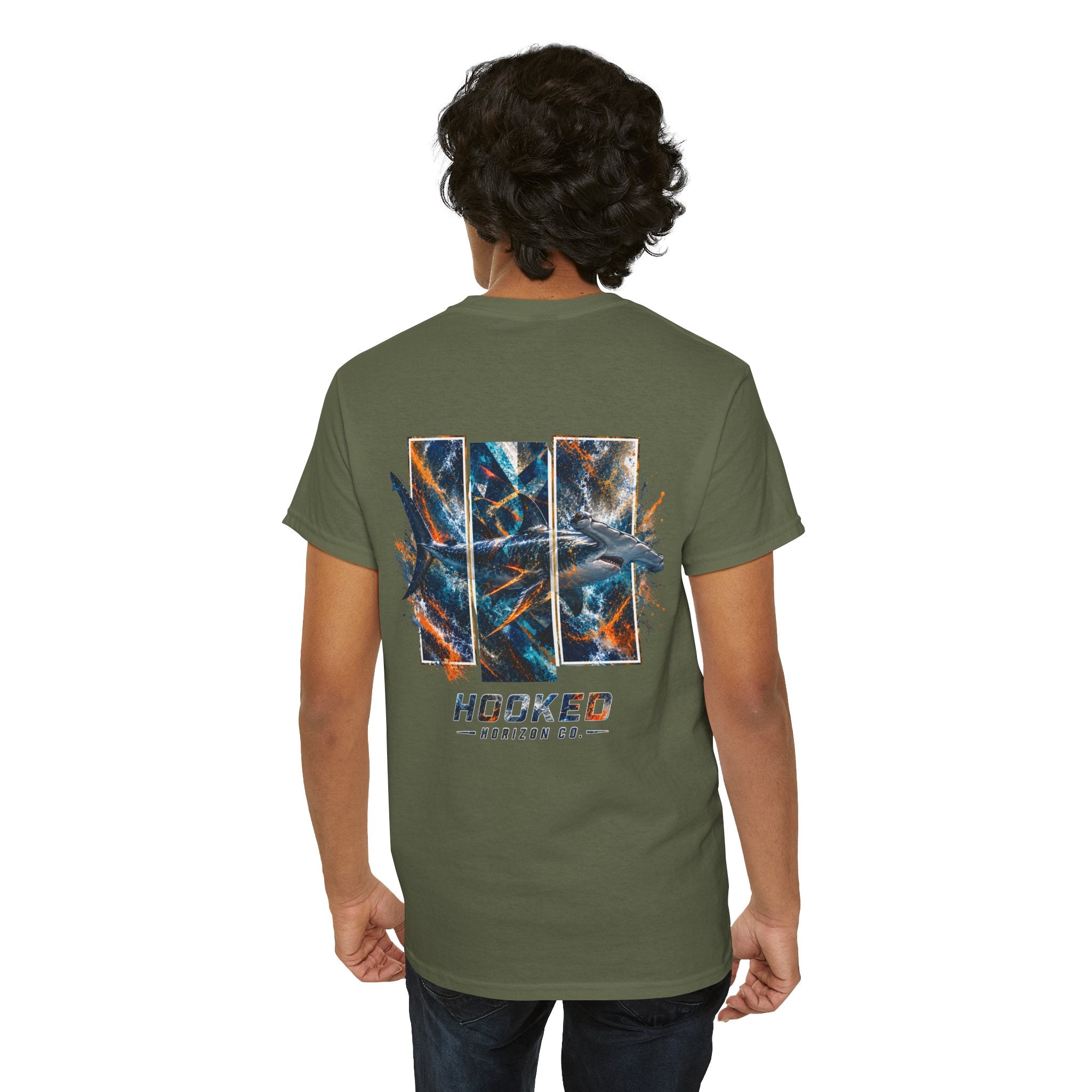 Hammer Head Hooked Horizon Co Tee—Ocean Graphic Tee — "Beloved" Ray Design
