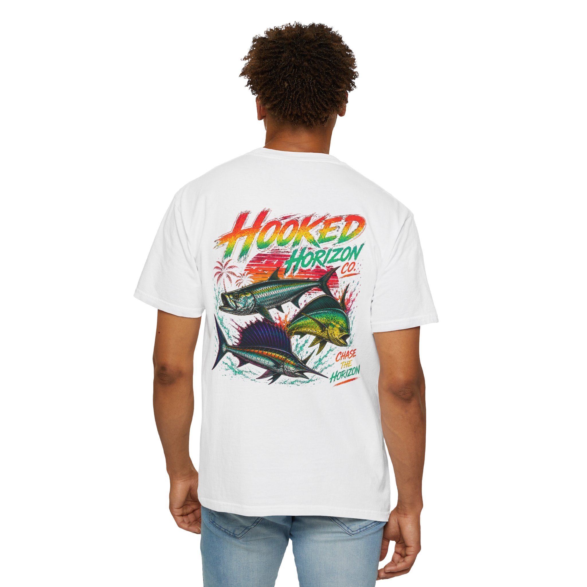 Retro 80s Tripple Fish Fishing Tee — Hooked Horizon Co.  Angler Gifts Ocean Lover Gifts