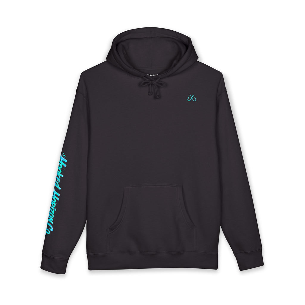 Sea Turtle & Sunset Hoodie Hooked Horizon Co. — Minimal Fishing Back Graphic Hoodie, Multiple Color Variations