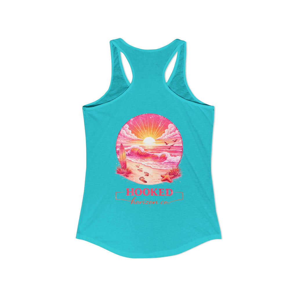 Pink Sunset Hooked Horizon Co. Tank– Gifts for Ocean Lovers, Nautical Fashion, Everyday Comfort, Perfect Gift for Her