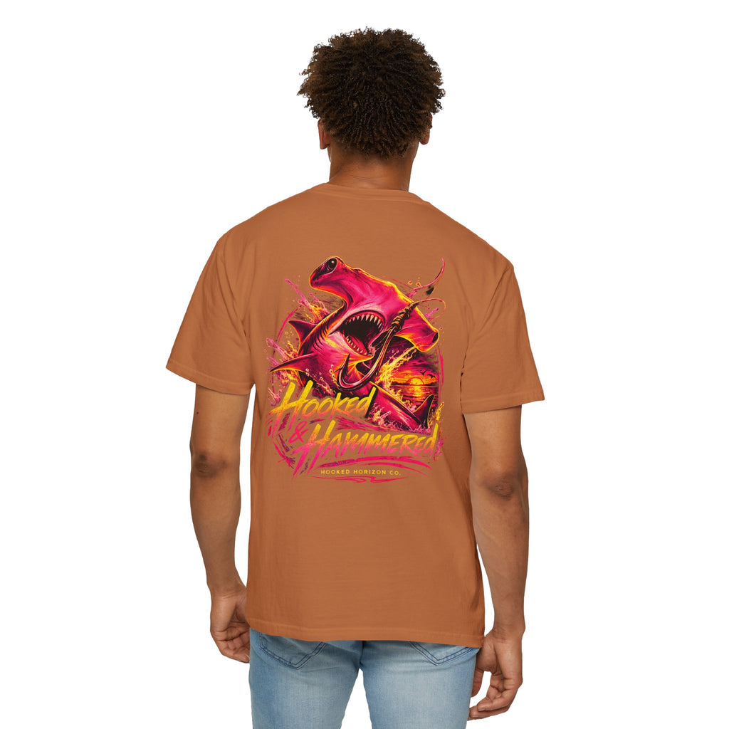 Hooked & Hammered Fishing T-shirt, Hooked Horizon Co, Angler Gifts, Shark Lovers