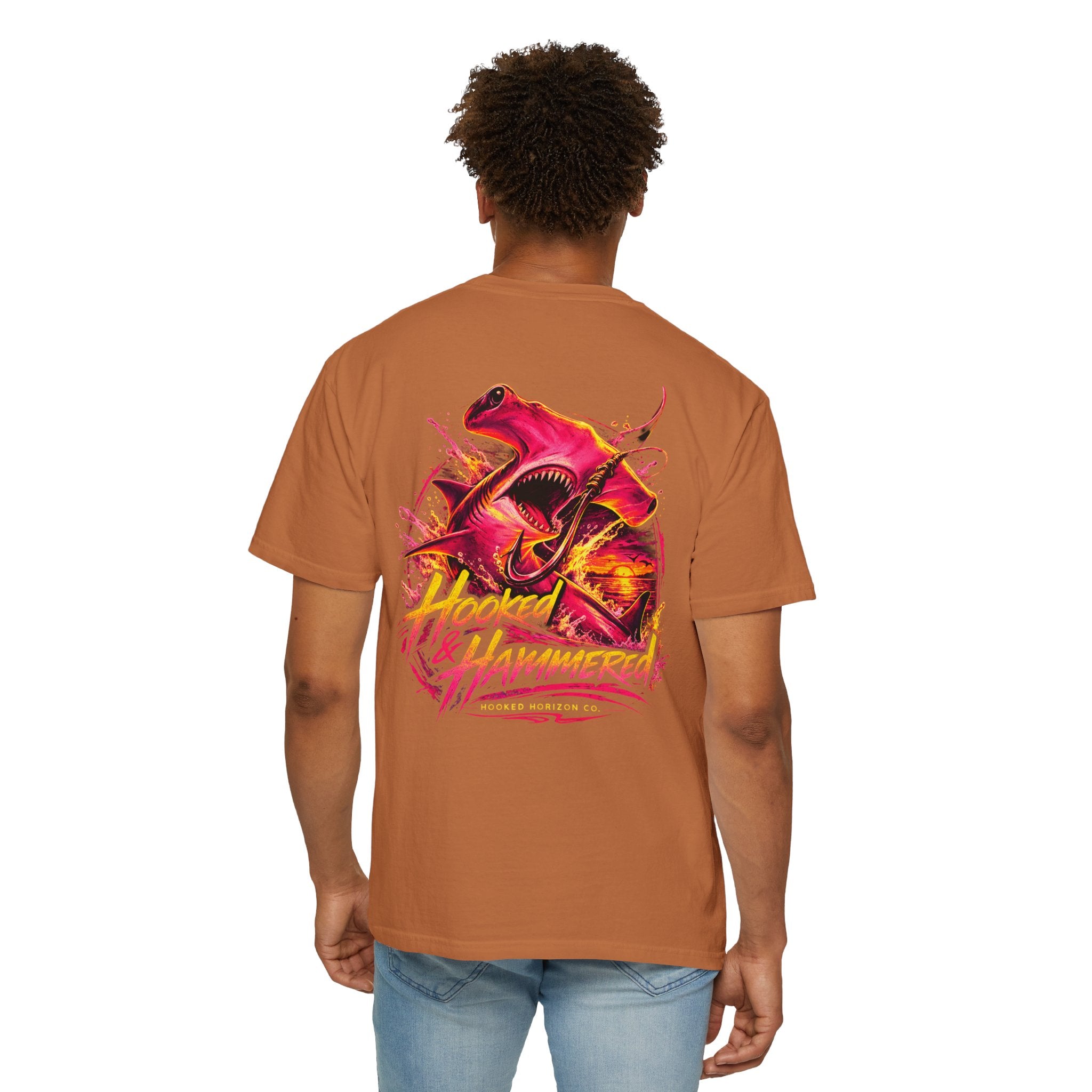 Hooked & Hammered Fishing T-shirt, Hooked Horizon Co, Angler Gifts, Shark Lovers