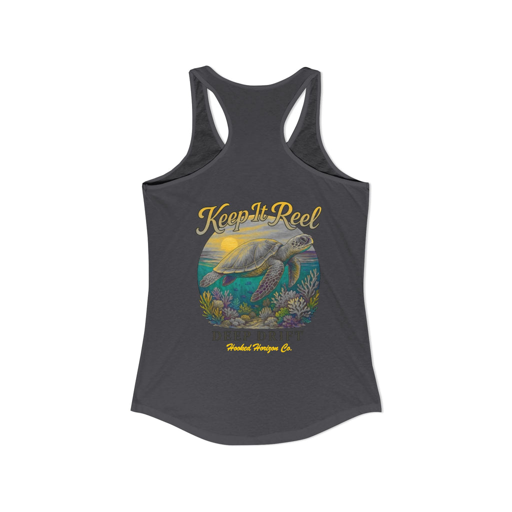 Turtle " Keep It Reel" Deep Drift– Hooked Horizon Co. Gifts for Ocean Lovers, Nautical Fashion, Everyday Comfort, Perfect Gift for Her