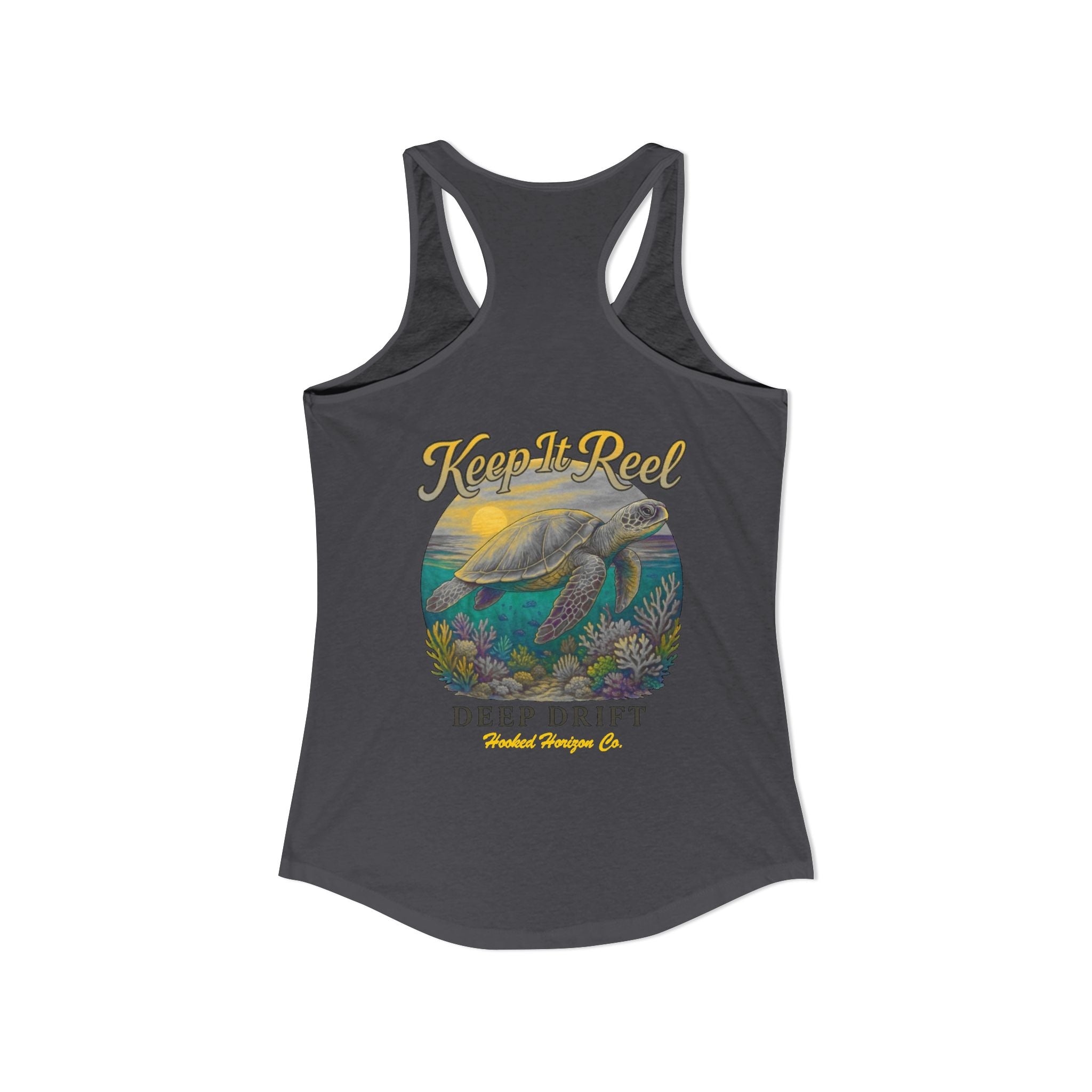 Turtle " Keep It Reel" Deep Drift– Hooked Horizon Co. Gifts for Ocean Lovers, Nautical Fashion, Everyday Comfort, Perfect Gift for Her