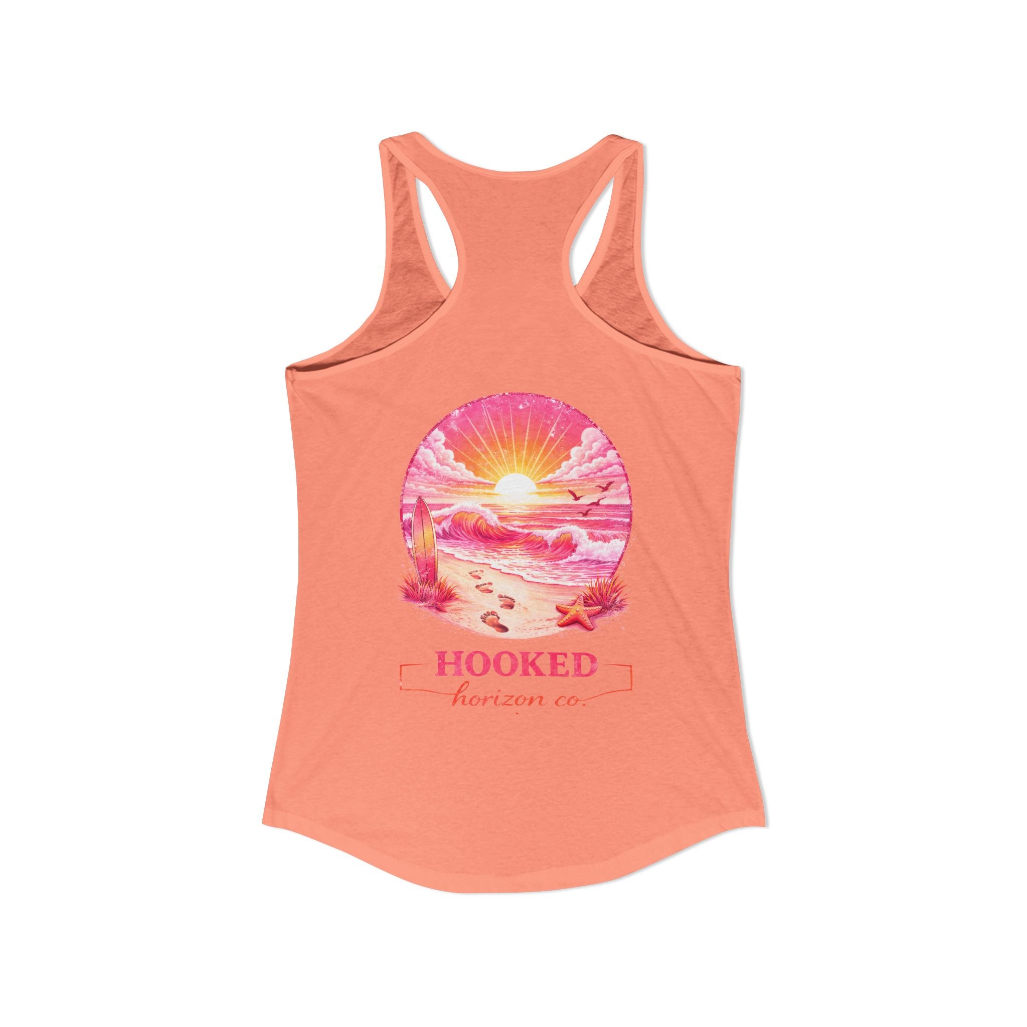 Pink Sunset Hooked Horizon Co. Tank– Gifts for Ocean Lovers, Nautical Fashion, Everyday Comfort, Perfect Gift for Her