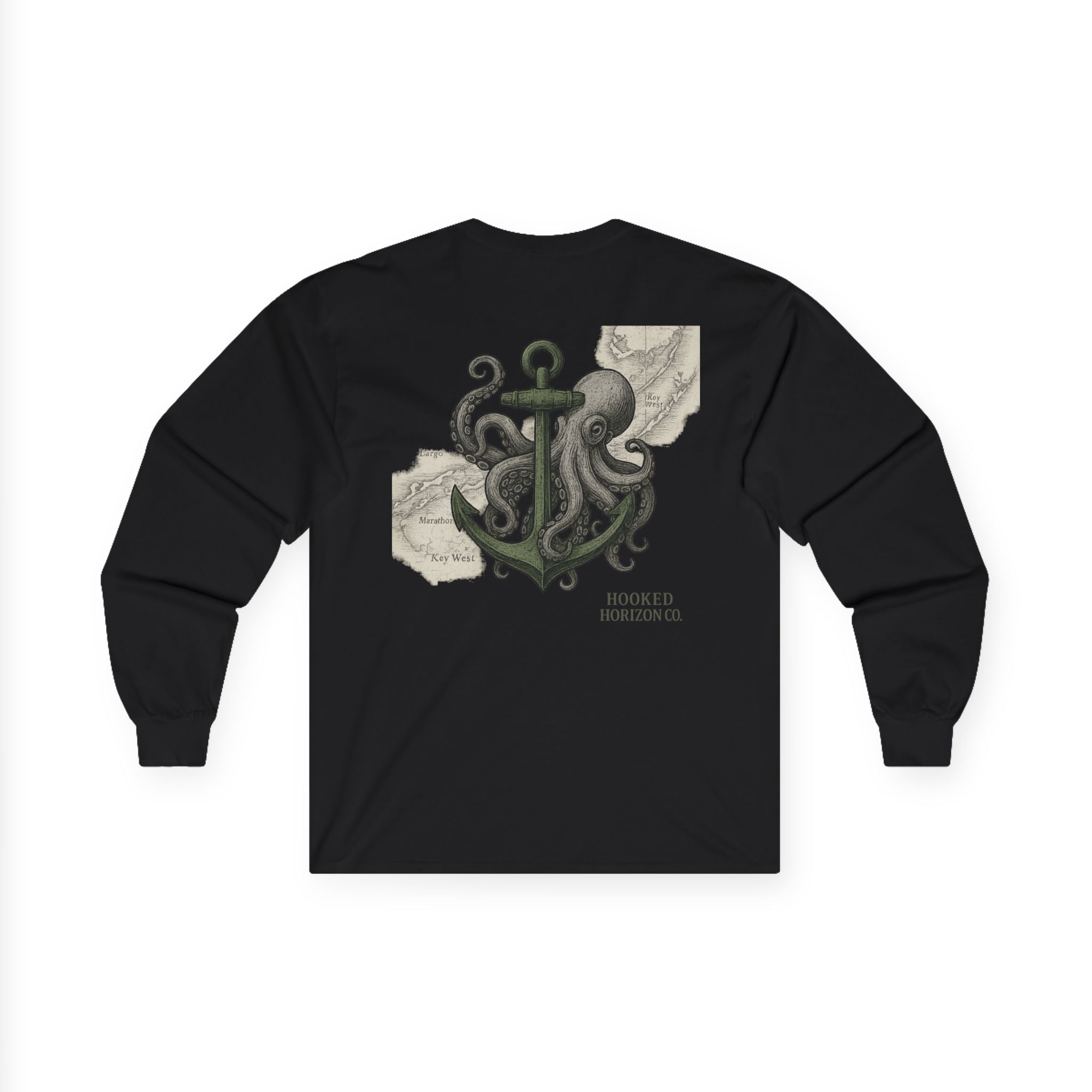 Copy of Octopus & Anchor Long Sleeve Tee, Unisex Cotton Shirt, Nautical Gift, Beachwear, Casual Outfit, Ocean Lover Apparel